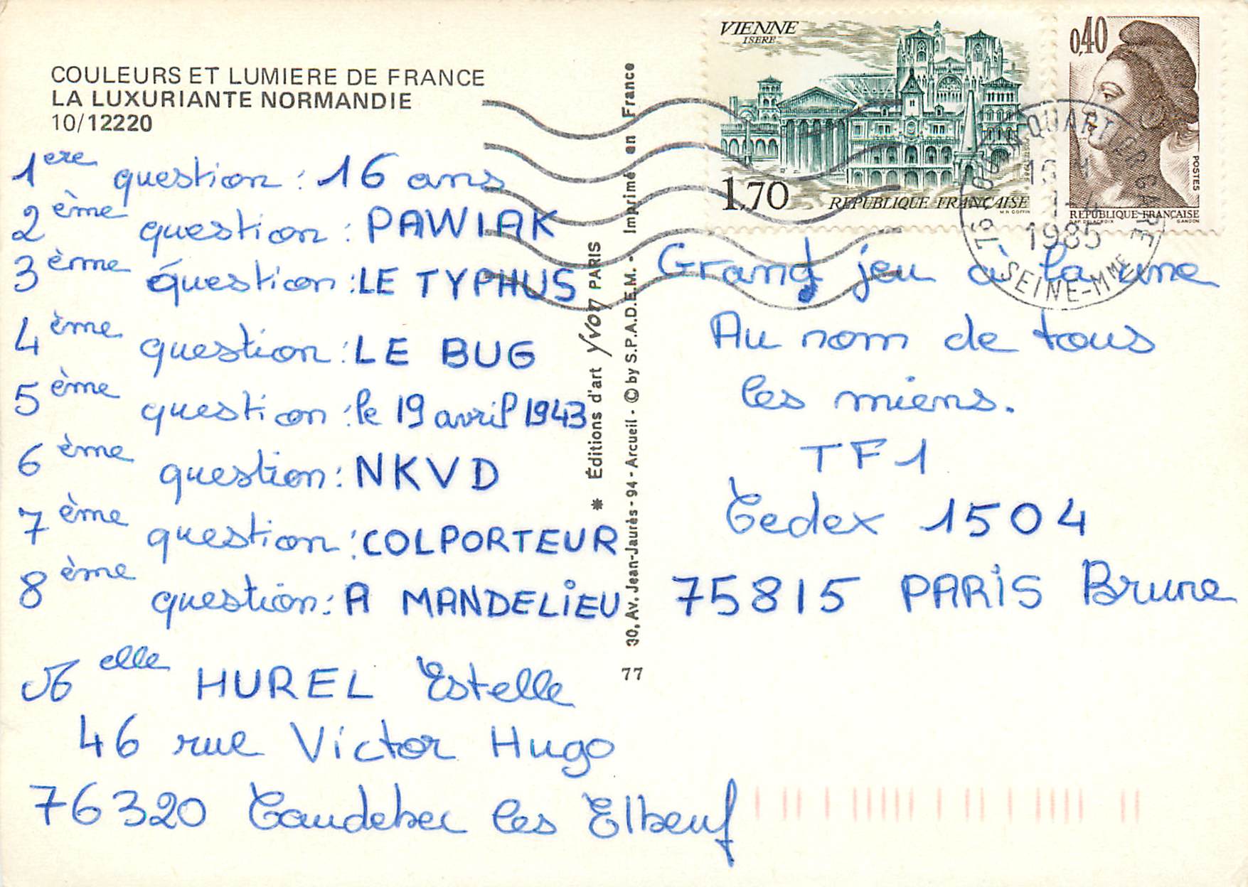 CPM Couleurs et lumuere de france la luxuriante Normandie Vache — Rückseite