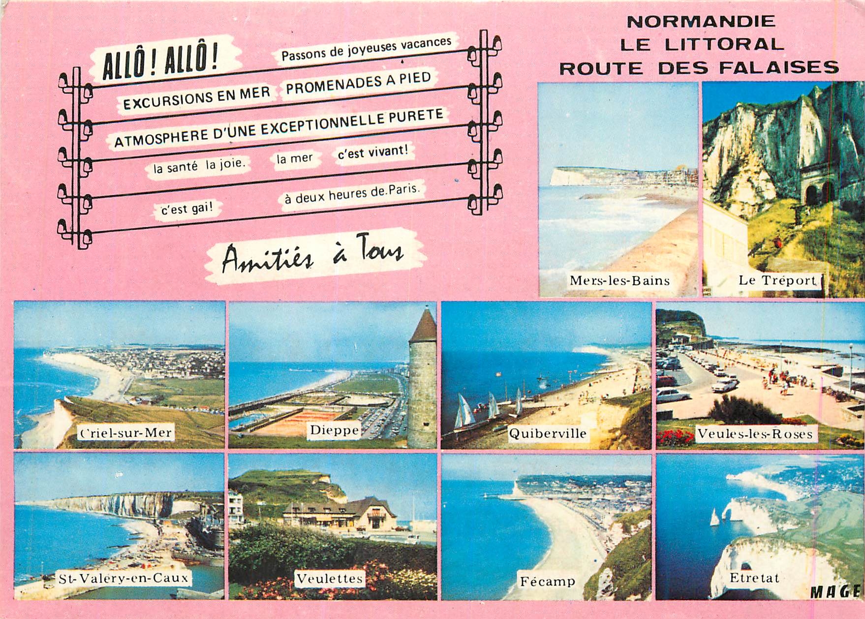 CPM Normandie le littoral route des falaises Criel sur Mer Dieppe Quiberville Veules les Roses St Valery les Caux Veulet