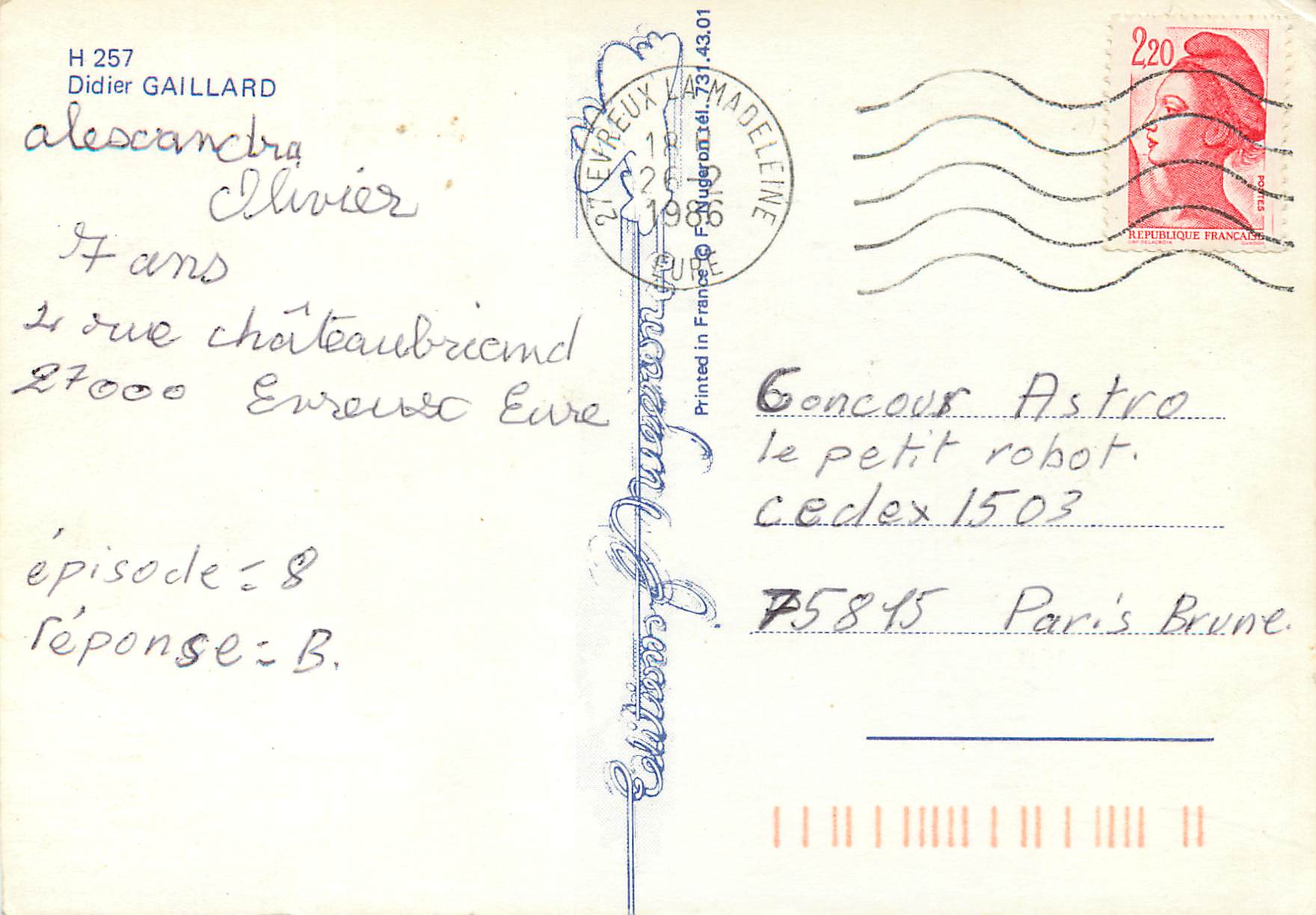 CPM Didier Gaillard — Verso