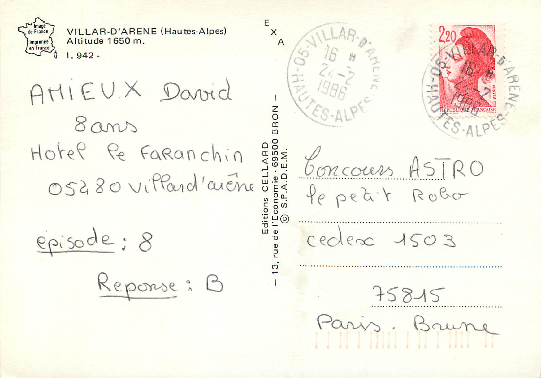 Église de Villard-d'Arene — vue hivernale avec montagnes enneigées — Éditions de l'Économie — Back