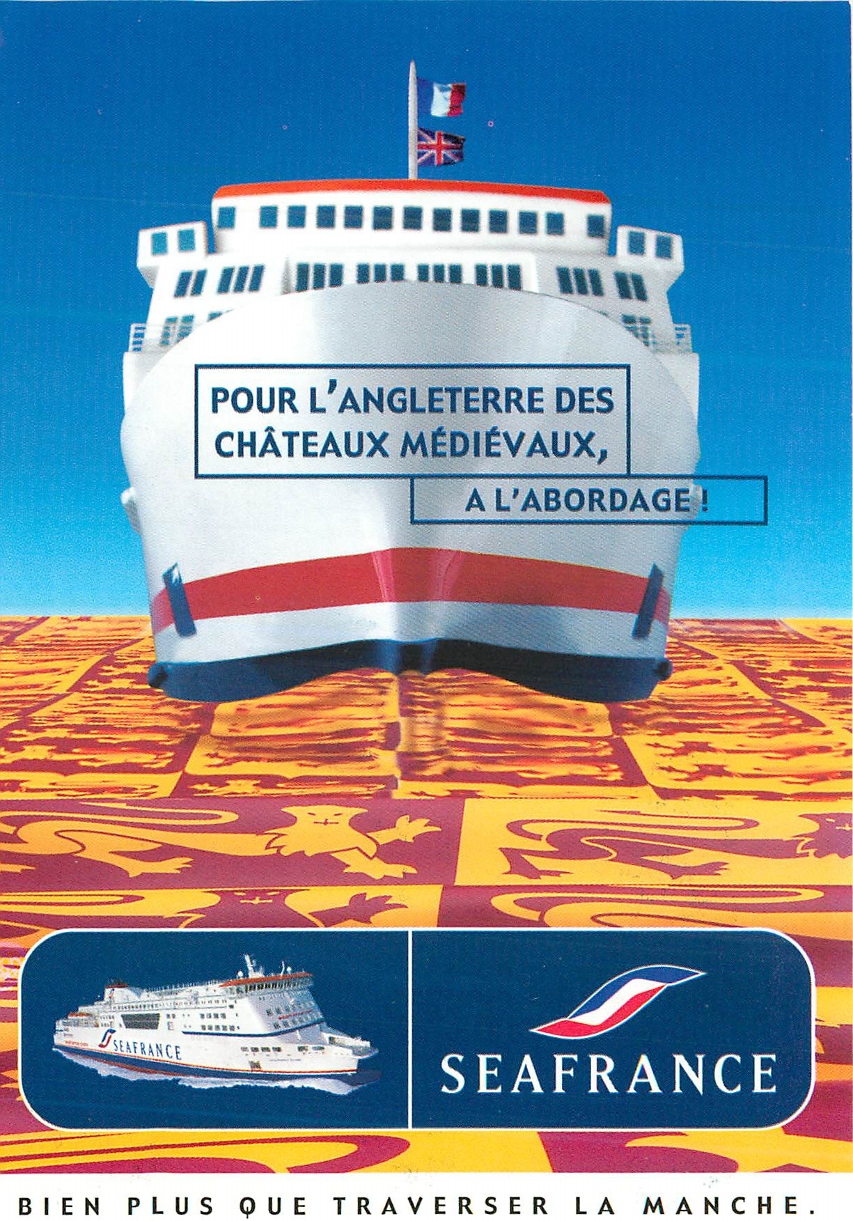 CPM Pour l'angleterre des chateau medievaux a l'abordage Bateau Seafrance