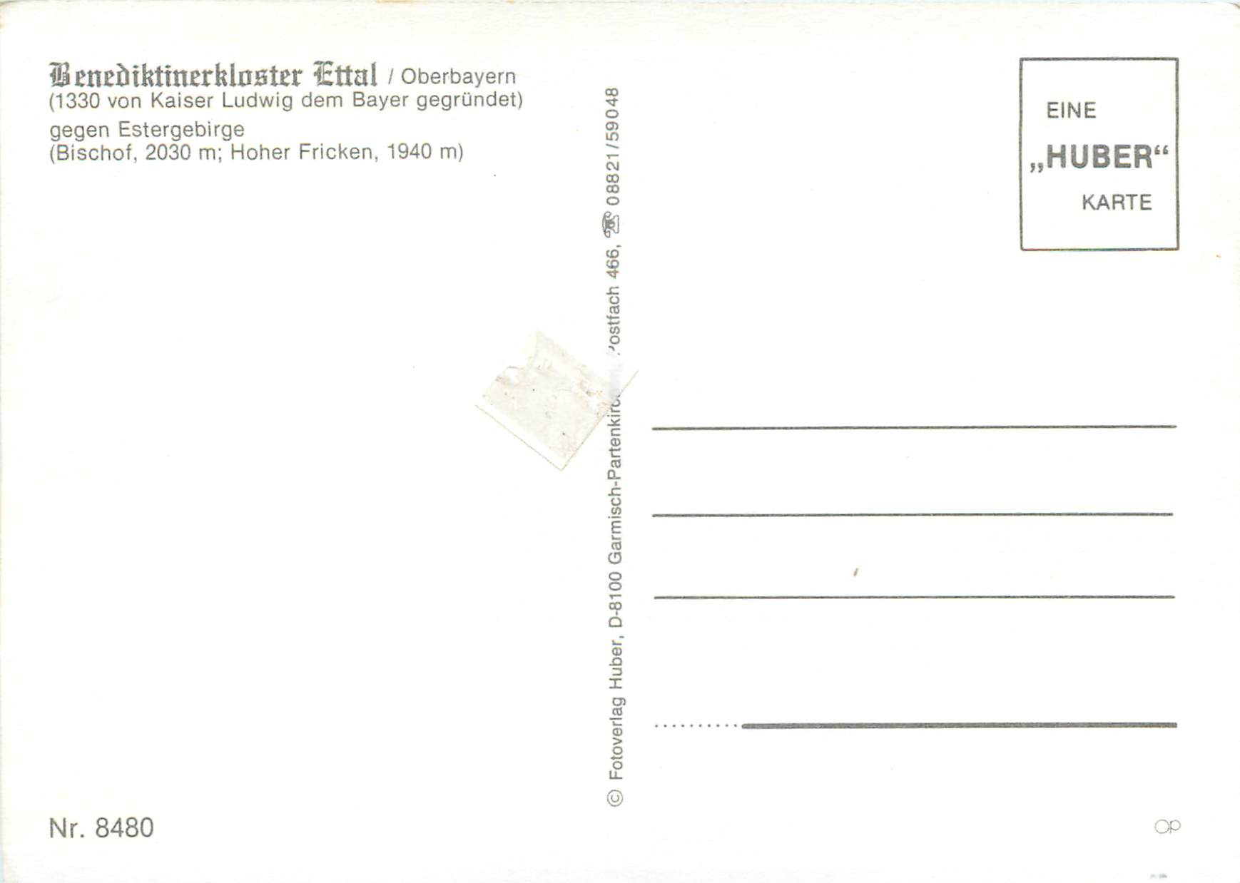 CPM Oberbayern (1330 von kaiser ludwig dem bayer gegrundet) — Rückseite