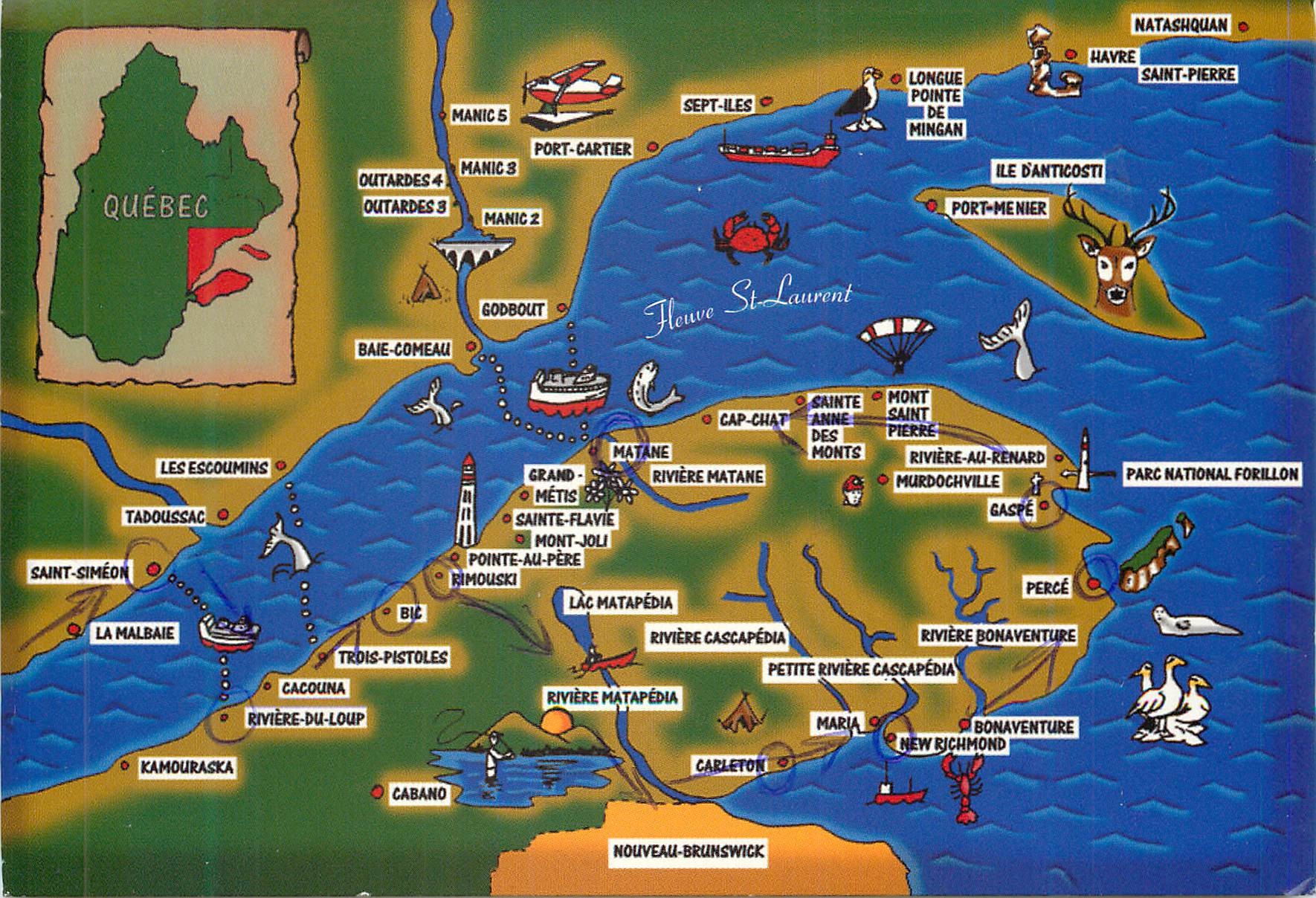CPM La Gaspesie et la cote Nord (Quebec) vastes territoites aux sites exceptionnels