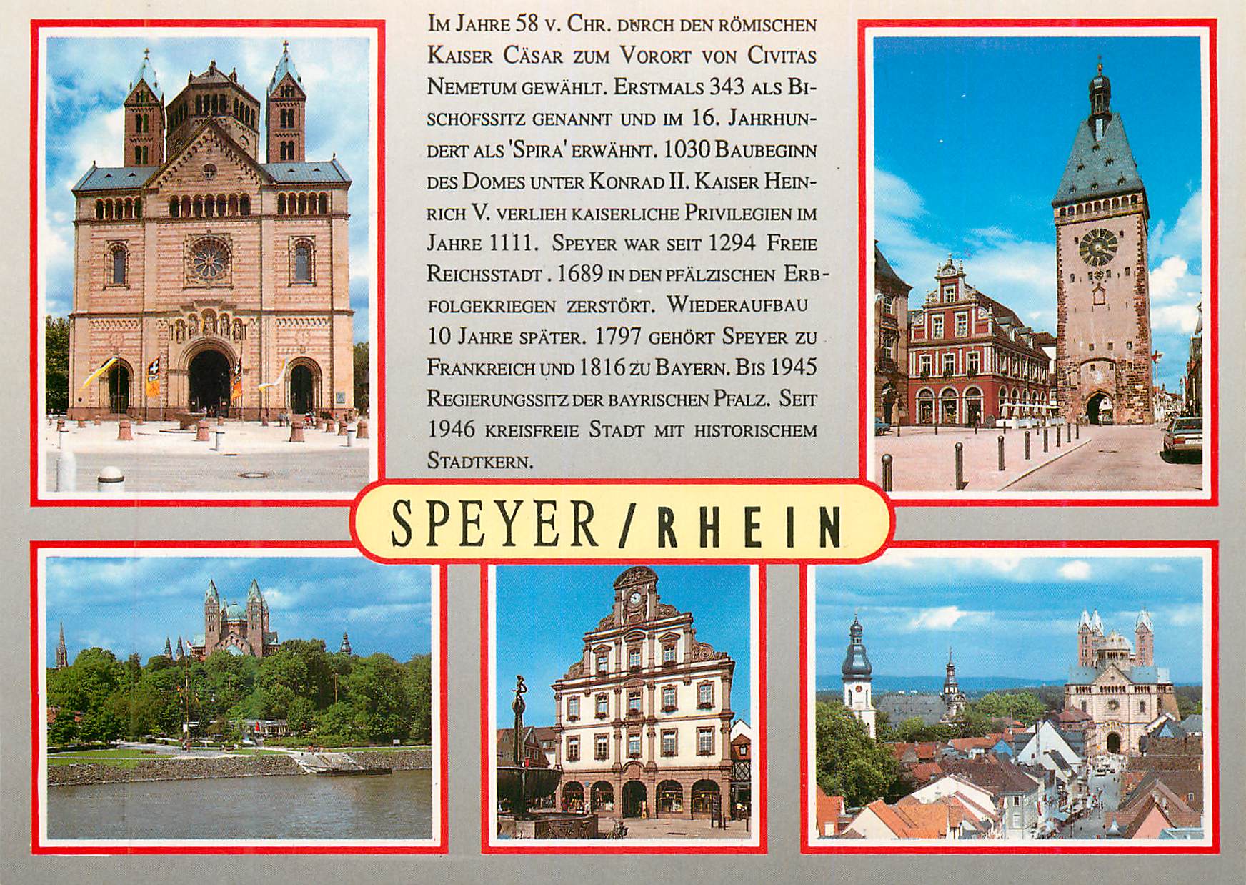 CPM Speyer sur Rhein bilder kaiserdom altportel rheinpanorama alte muner maximillanstrabe