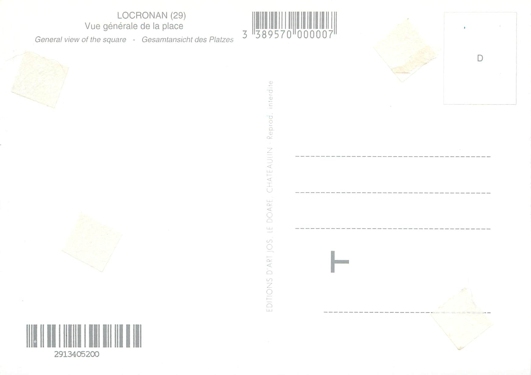 CPM Locronana vue generale de la place — Rückseite