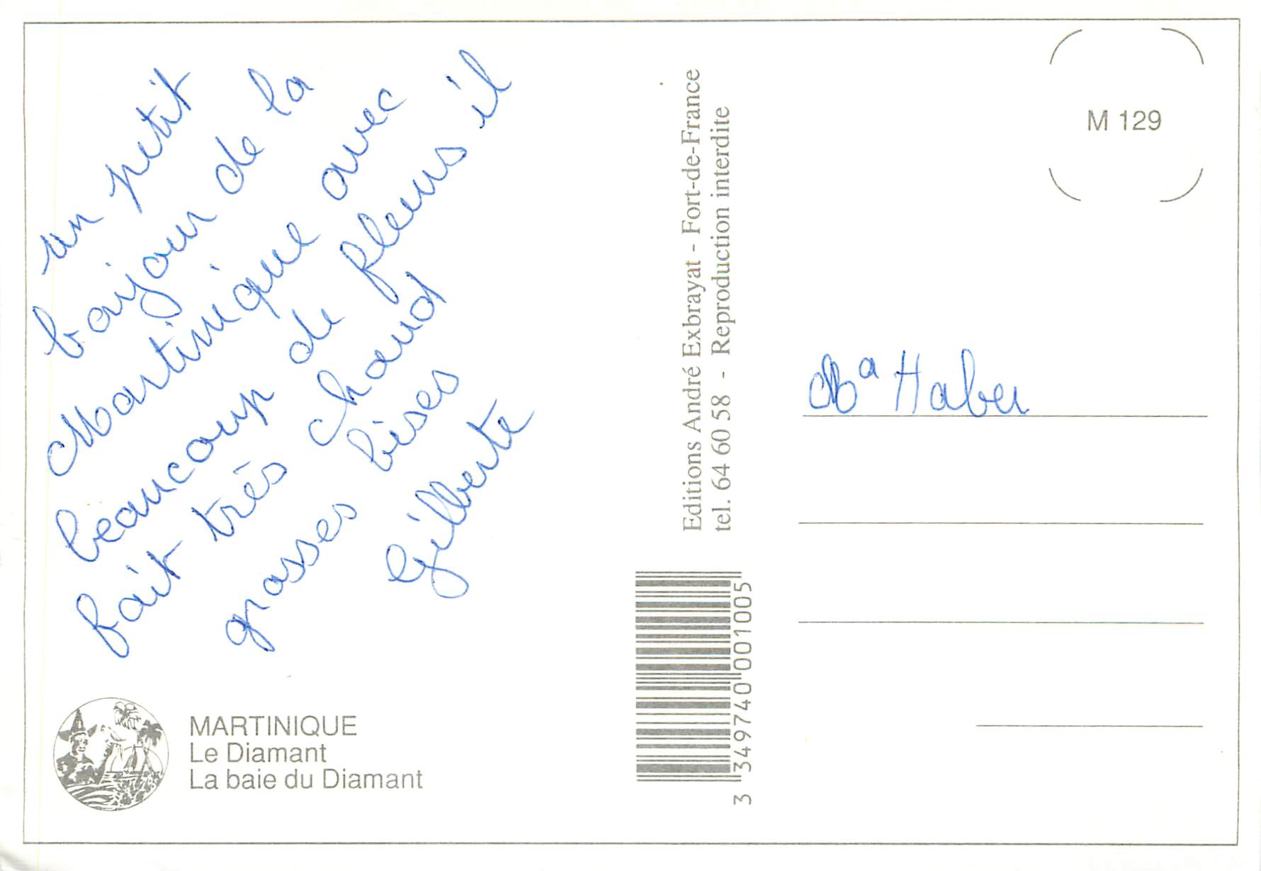 CPM Martinique le diamants la baie du dimant — Rückseite