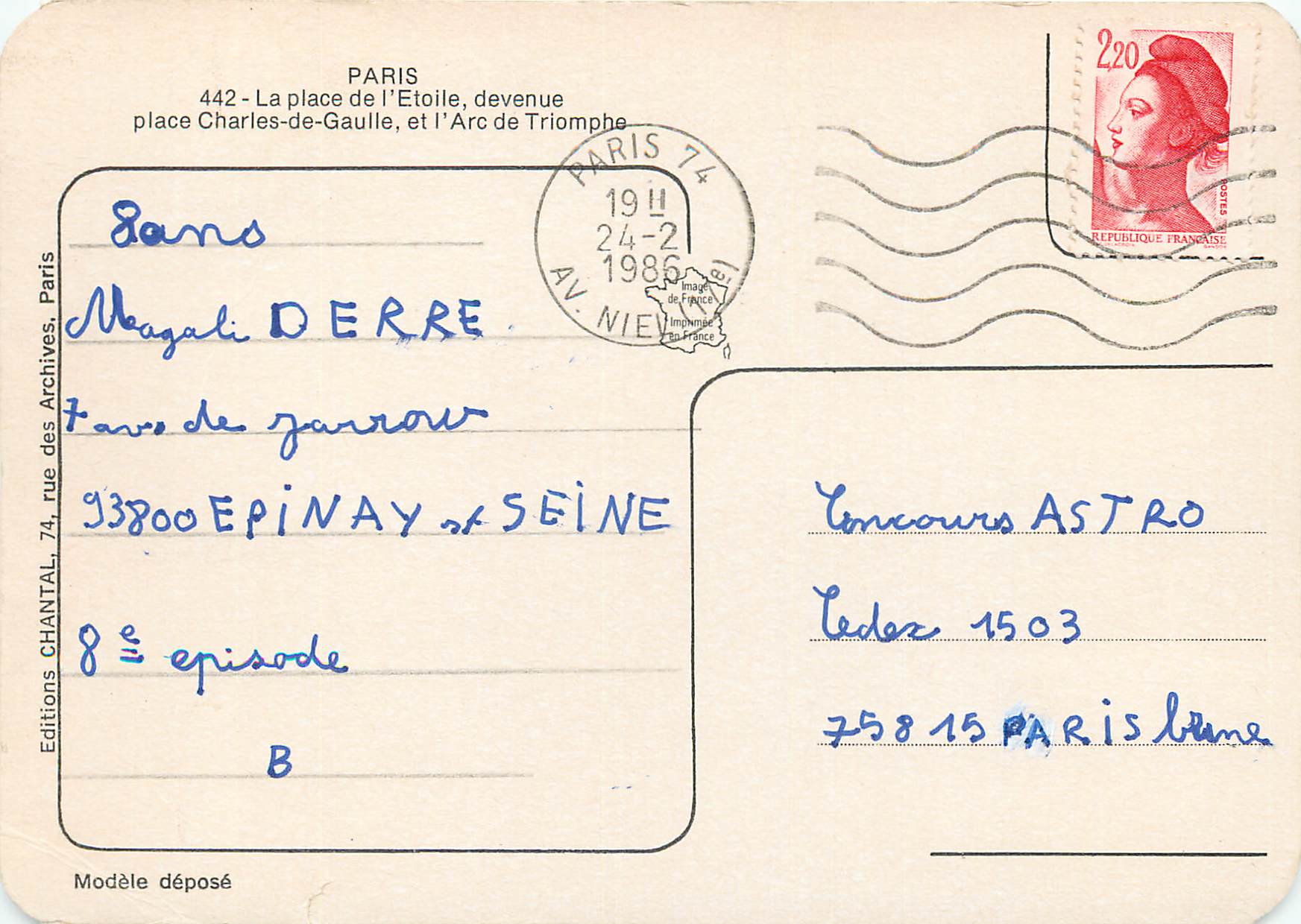 Paris - l'Arc de Triomphe — Éditions IRIS — Verso