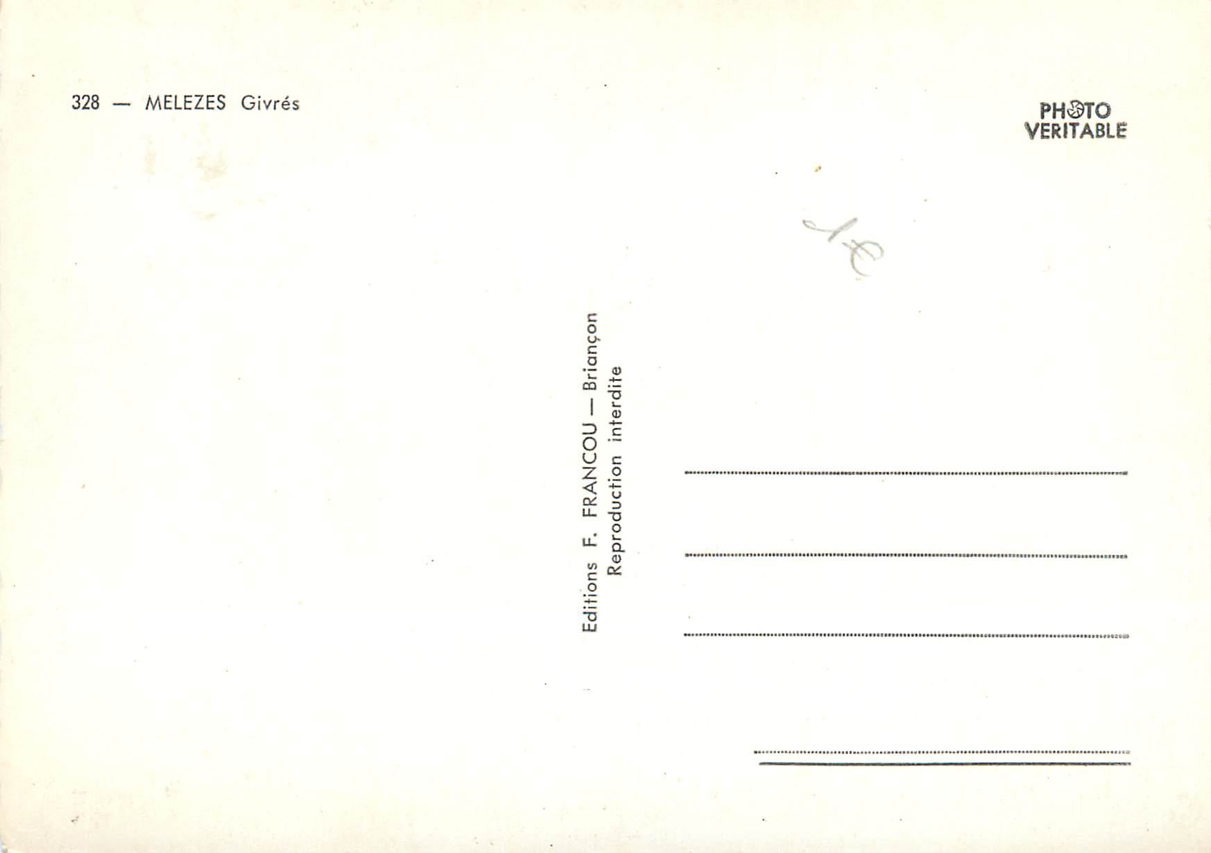 CPM Melezes givres — Verso