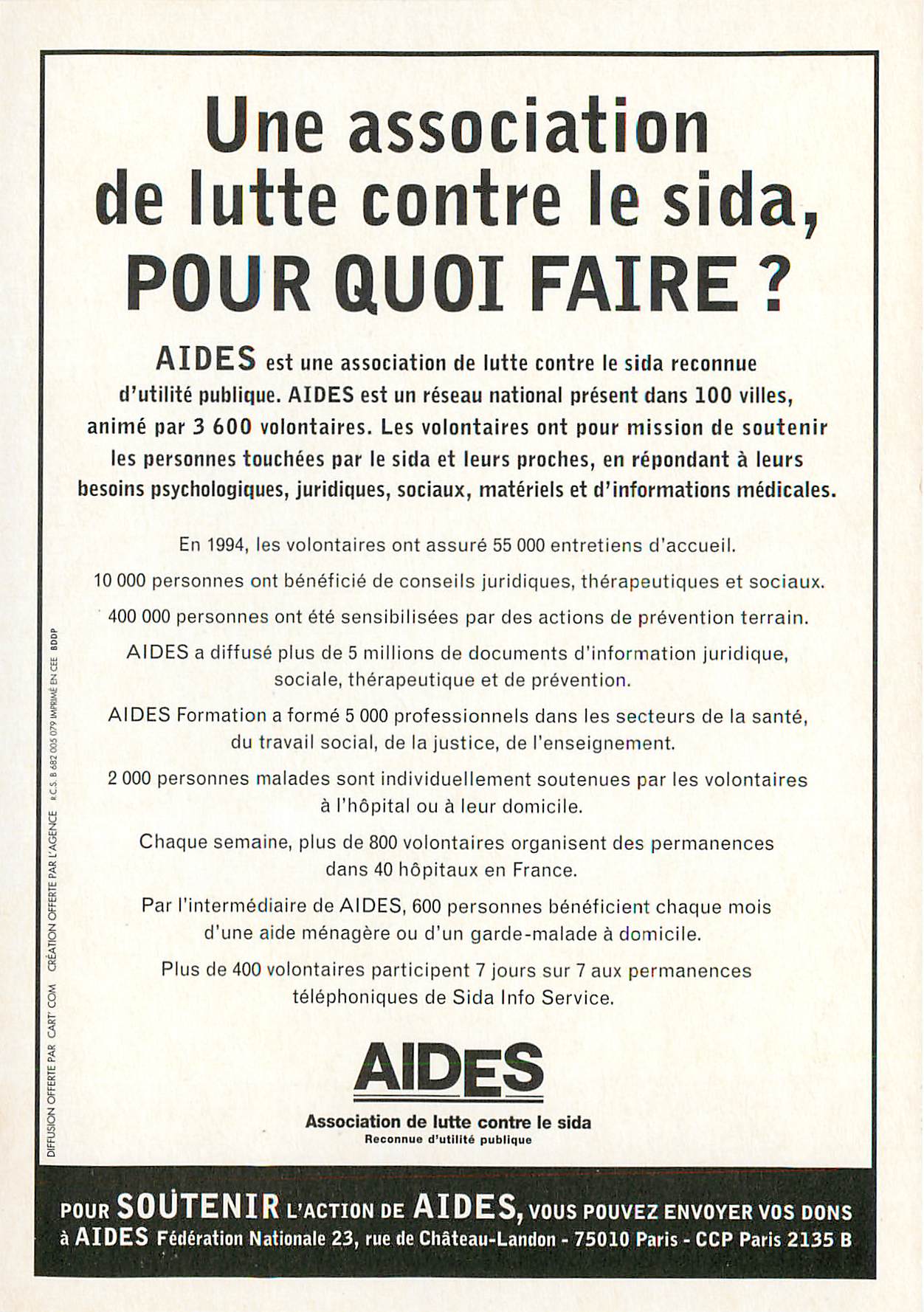 CPM Une association de lutte contre le sida  — Verso