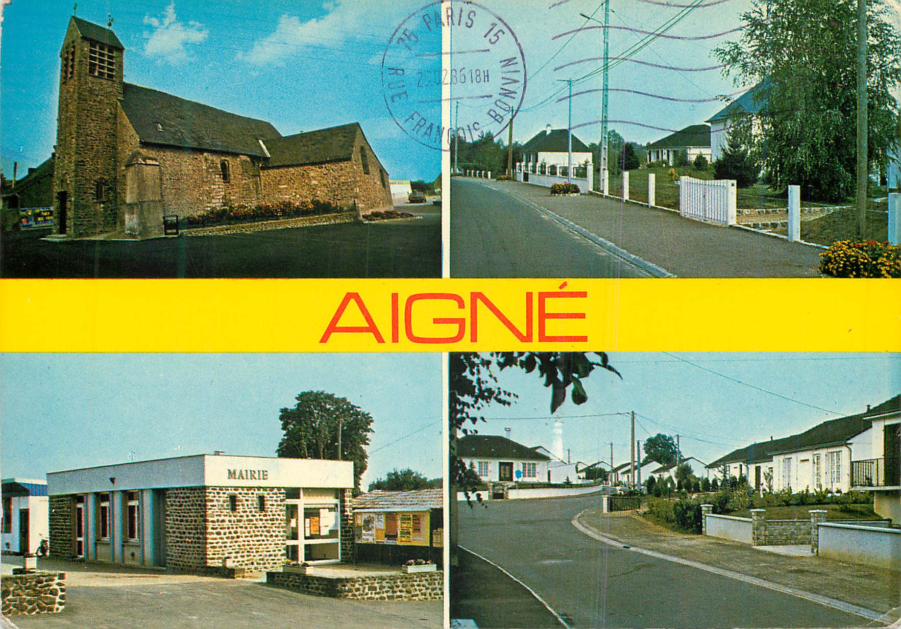 CPM Aigne l'eglise route de la milesse la mairie route de maquere
