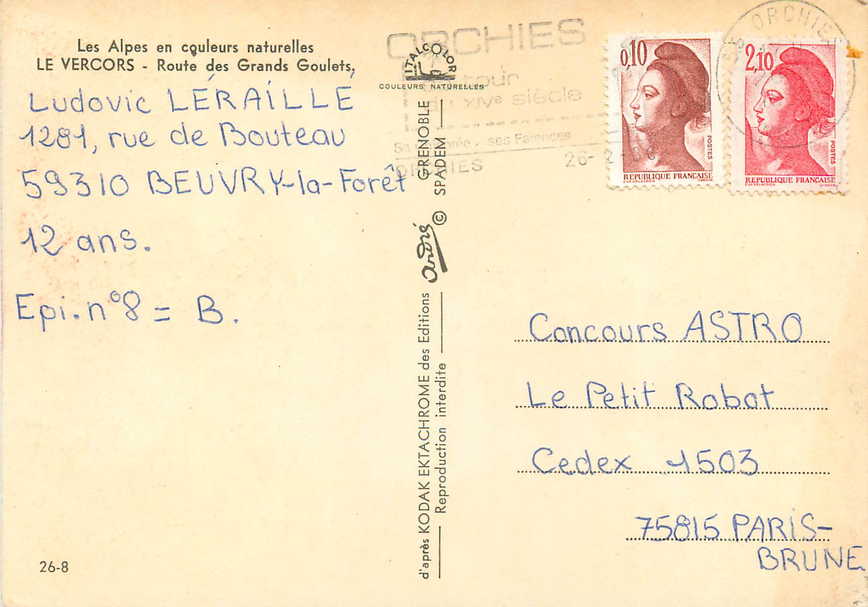 The Alps in natural colors — LE VERCORS - Route des Grands Goulets — SPÄDEM Editions, no. 26-8 — Back