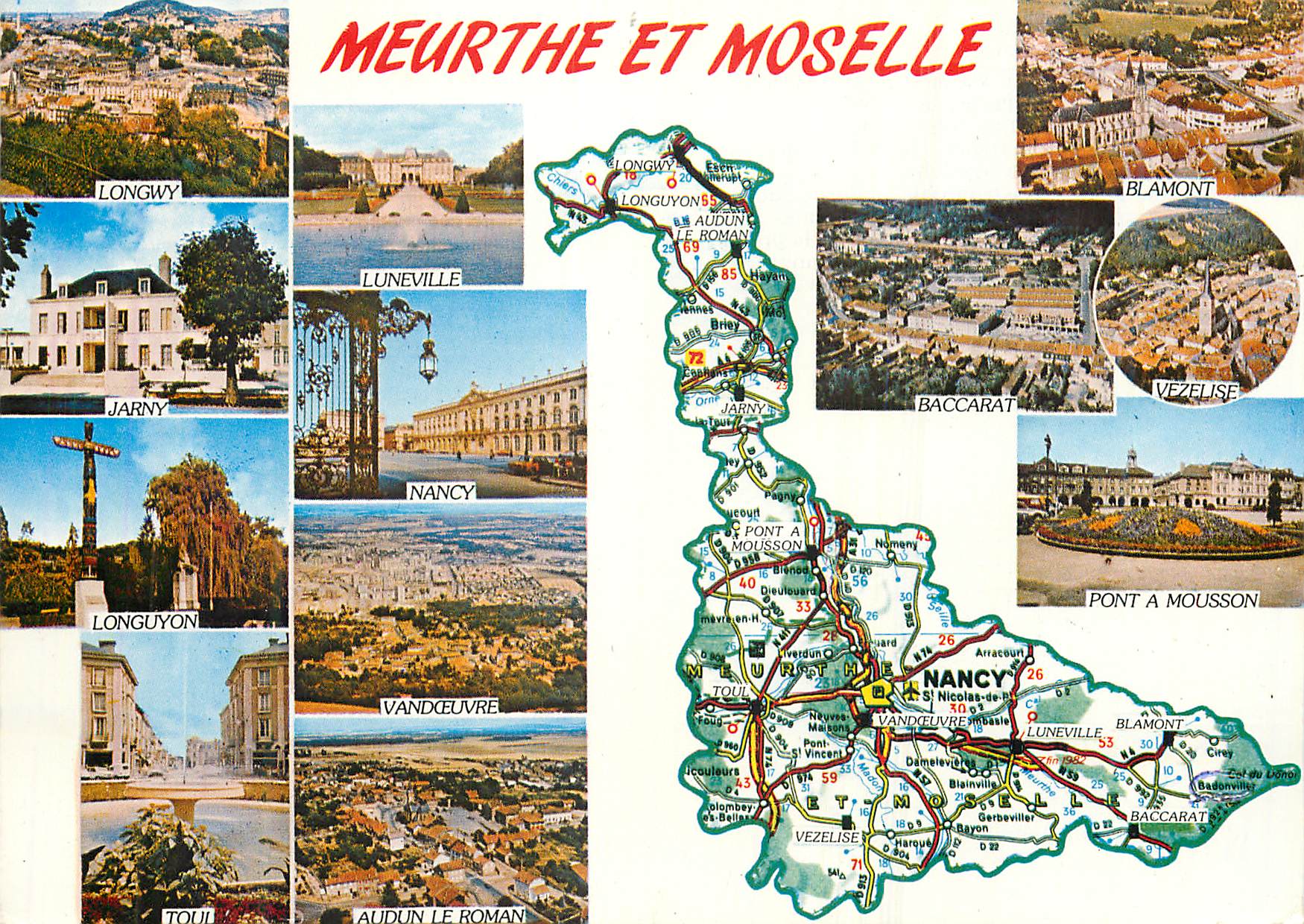 Meurthe-et-Moselle — Carte touristique avec vue de plusieurs villes — Éditions MATHON-EPINAL