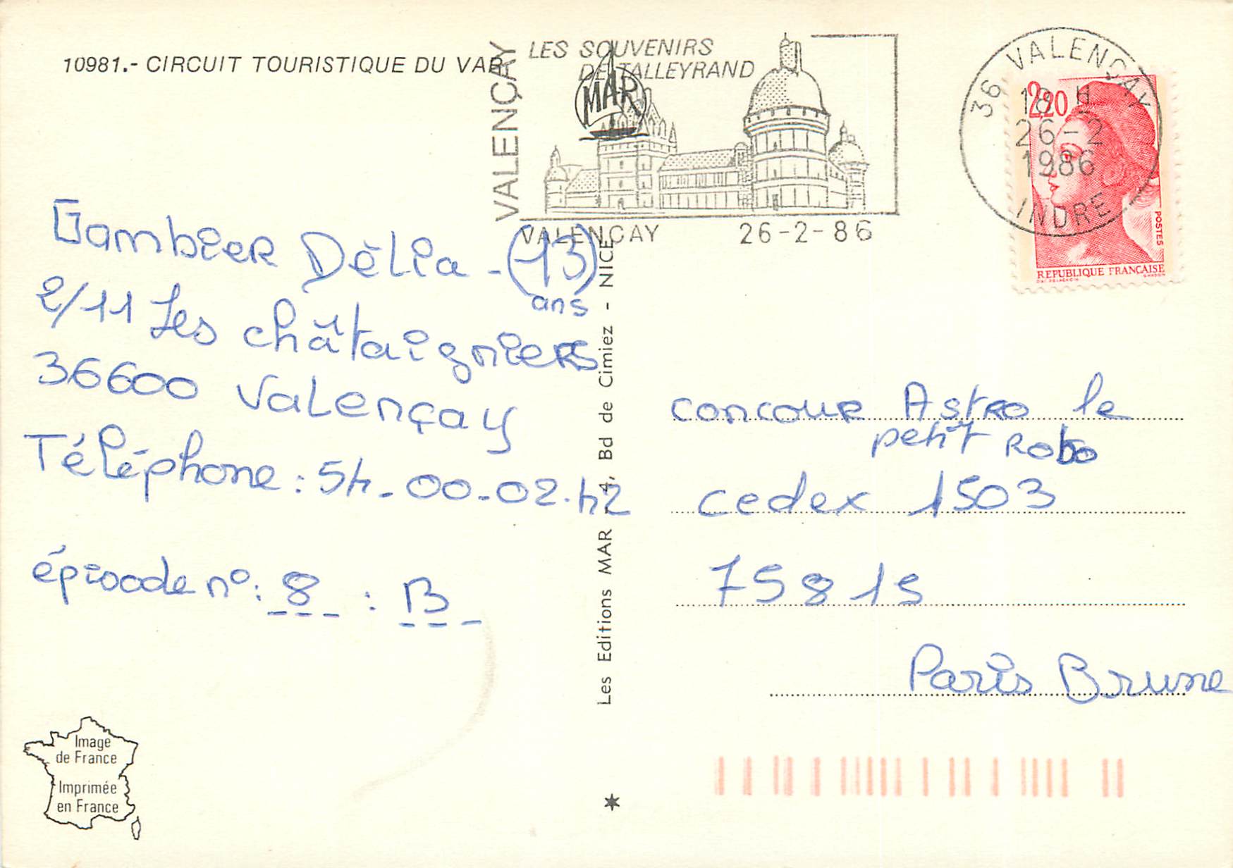 CPM Circuit touristique du var Agay Le Dramont Croix Valmer Frejus et St Raphael St Tropez Le Lavandou St Aygulf — Rückseite