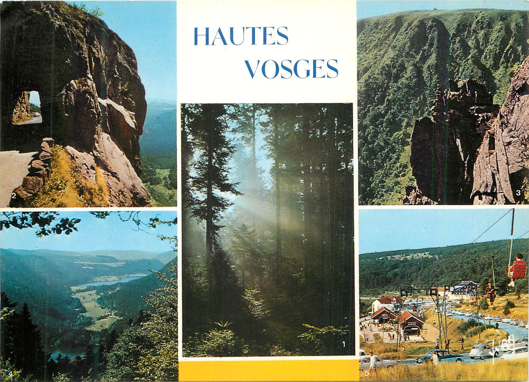 CPM Haute Vosges Foret vosgienne Route de la Schlucht Hohneck Telesiege