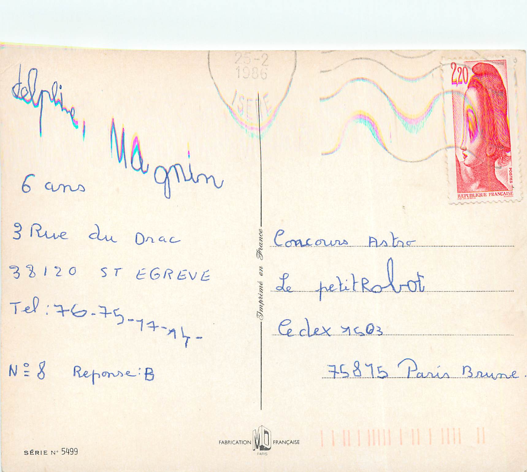 CPM Arlequin — Verso