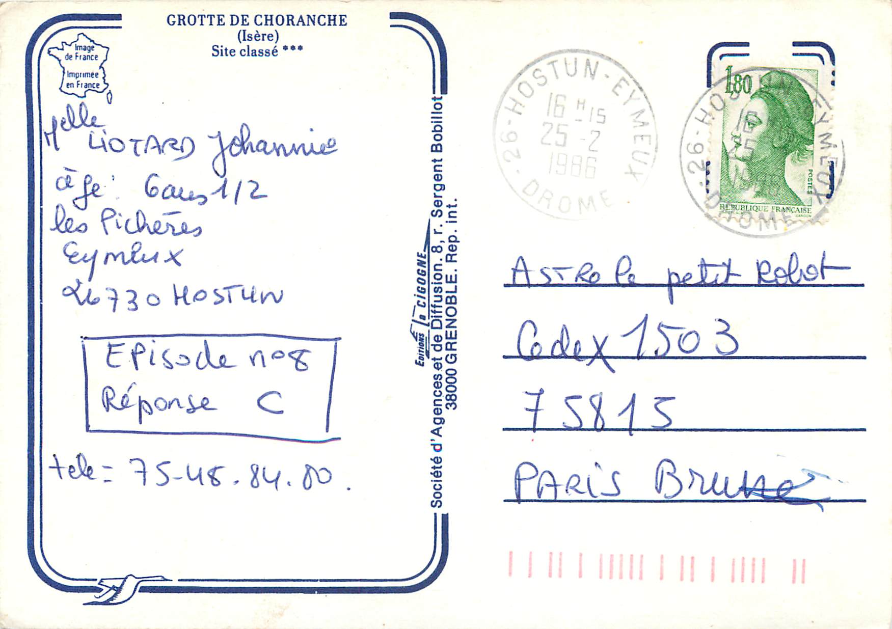 Choranche Caves — Le Vercors — Publisher La Cigogne — Back