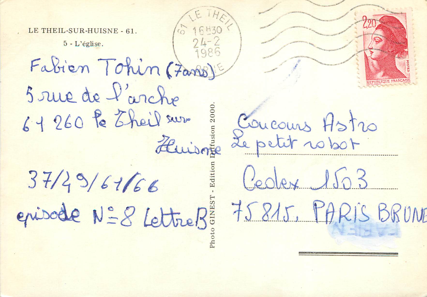 Le Théil-sur-Huisne — L'église — Photo GINEST - Edition Diffusion 2000 — Rückseite