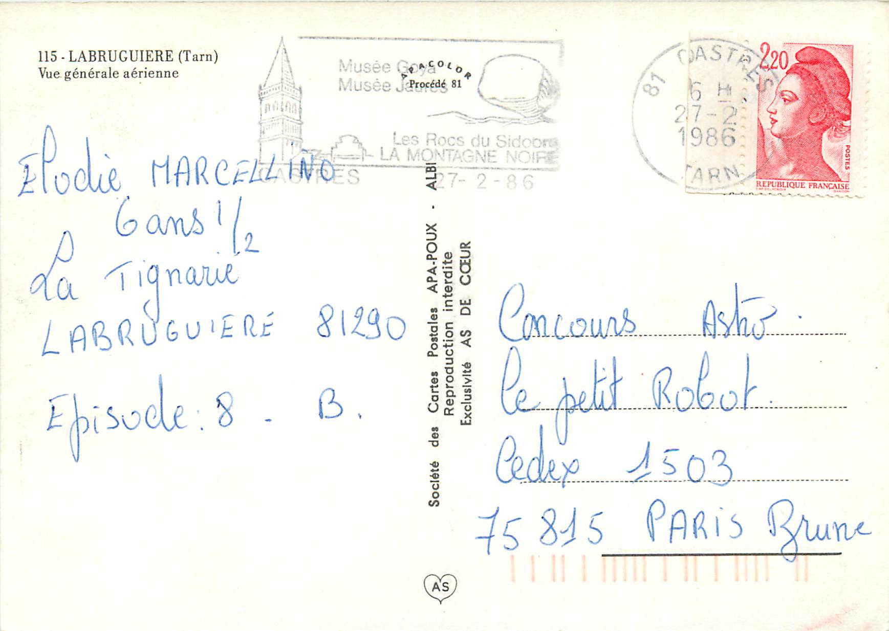 CPM Labruguiere (Tarn) Vue generale aerienne — Rückseite