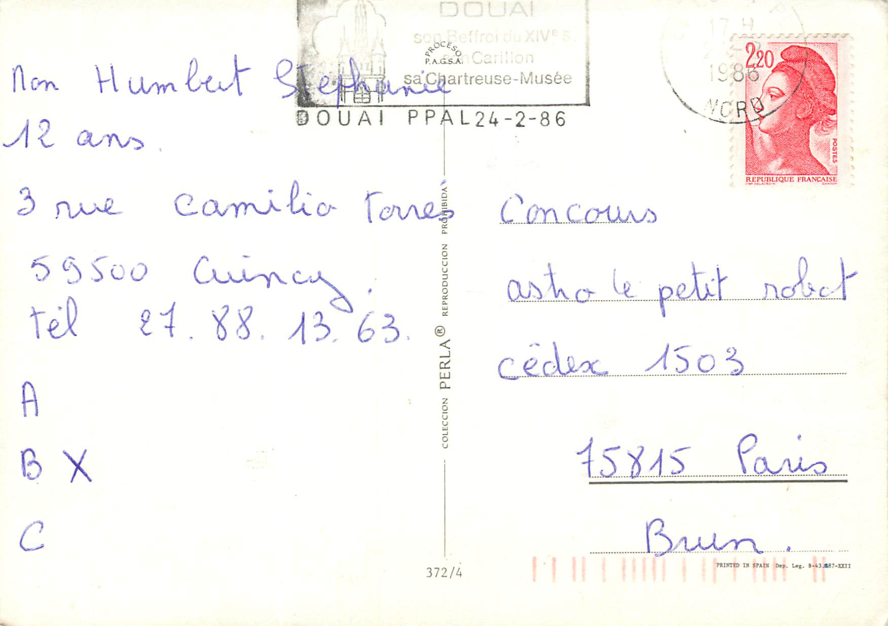 CPM Bonne Annee — Verso