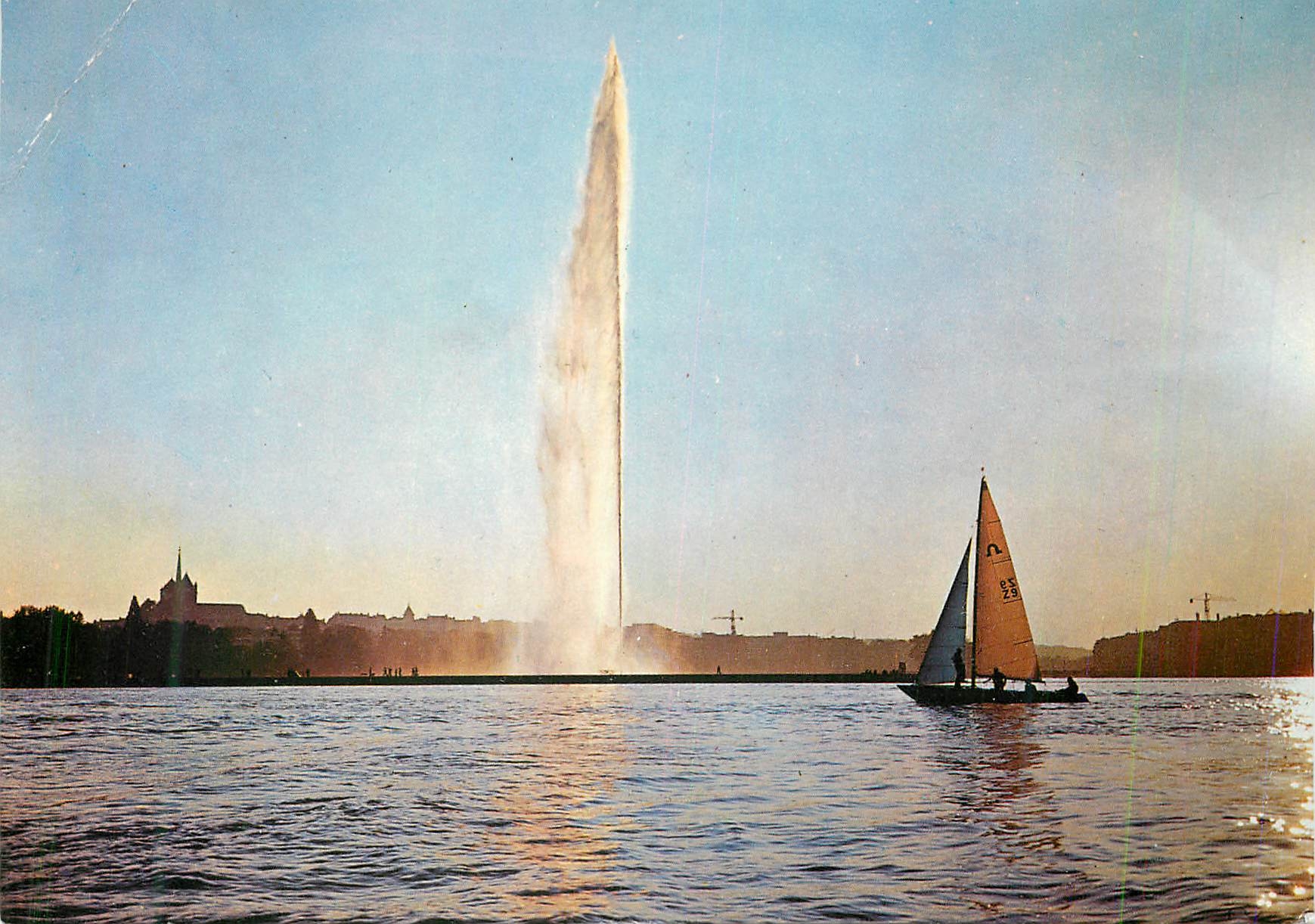 CPM Geneve Contre-jour dans la Rade