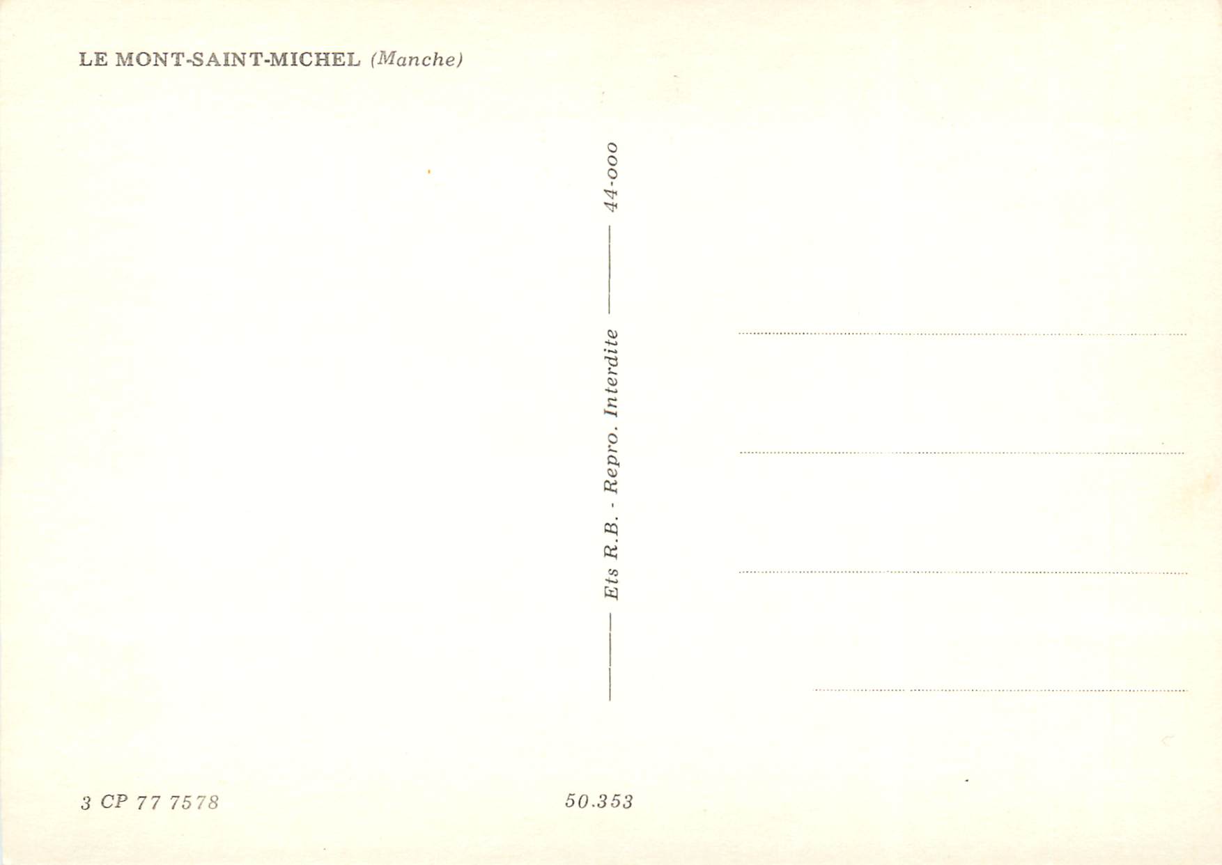 CPM Le Mont St-Michel — Verso