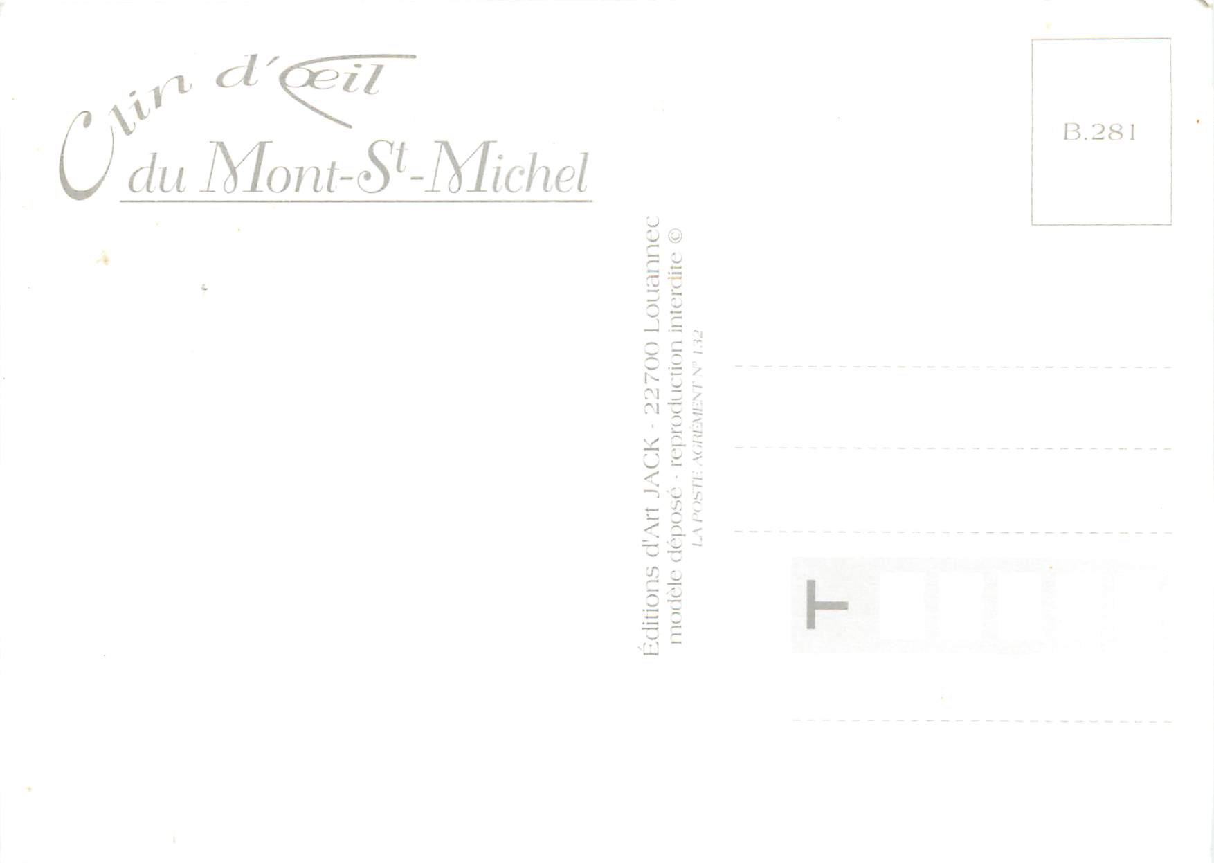 Le Mont Saint-Michel — vue avec fleurs en premier plan — Éditions d'Art JACK, série B.281 — Verso