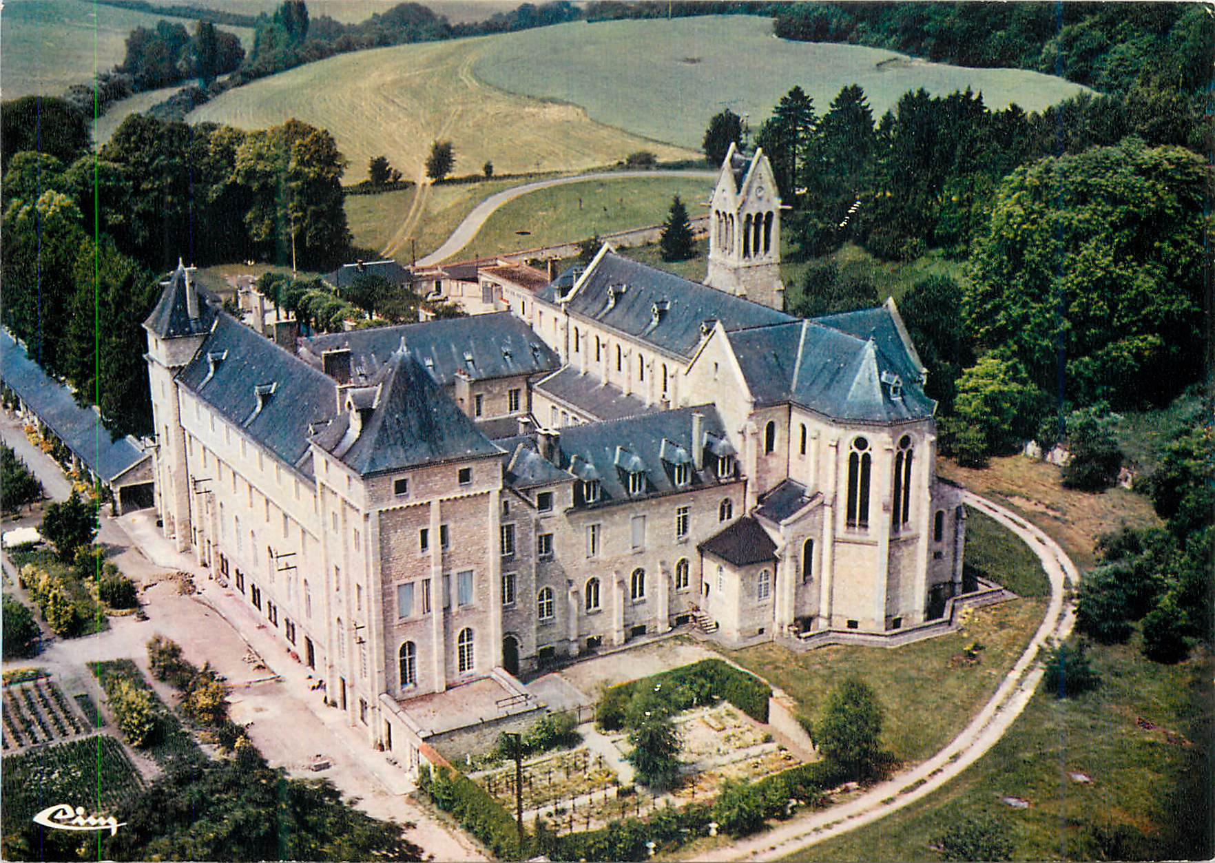 CPM Arcis-le-Ponsart (Marne) Vue aerienne Abbaye Notre-Dame d'Igny