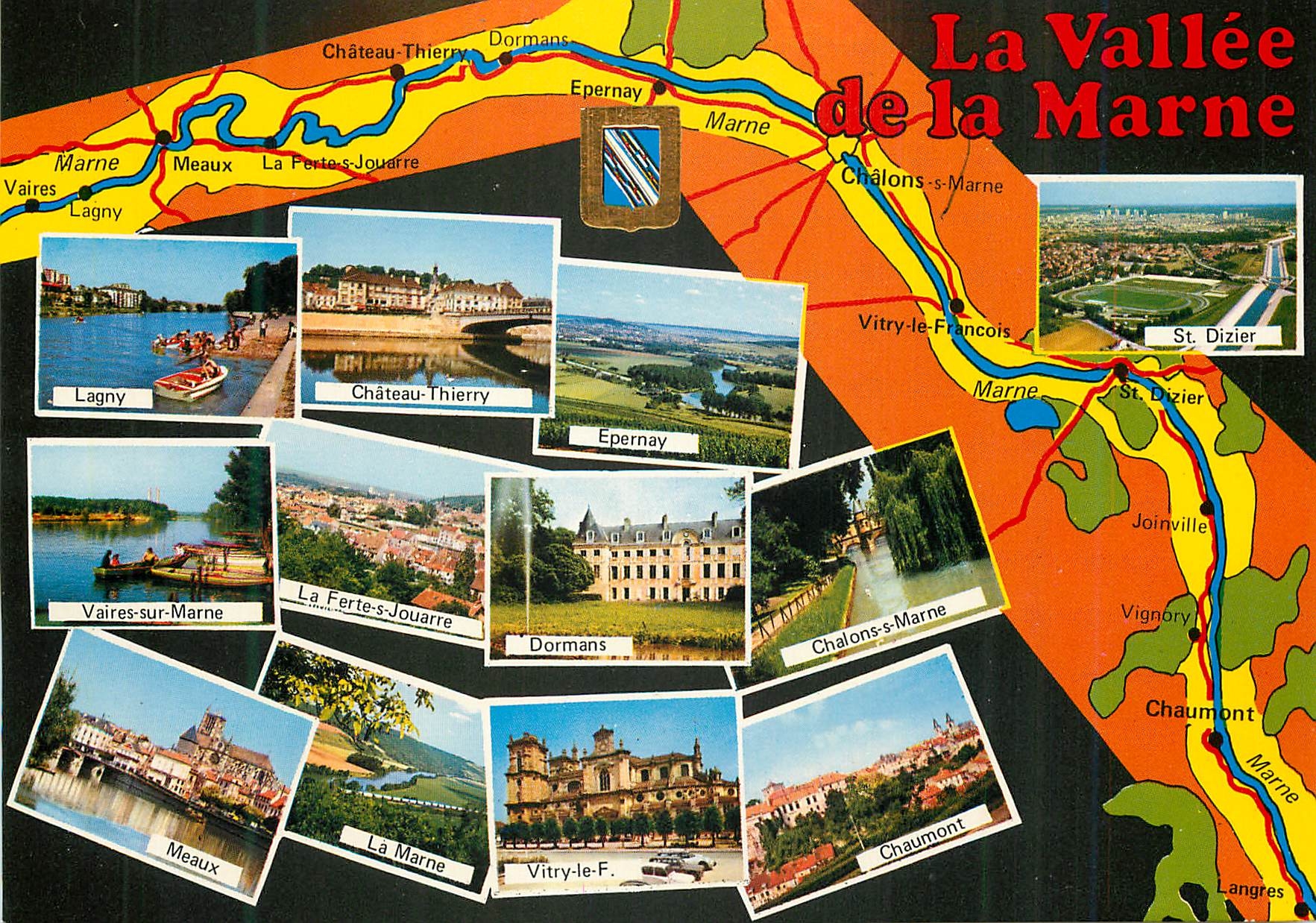 CPM La Vallee de la Marne Lagny Château Thierry Epernay St Dizier Vaires sur Marne Meaux
