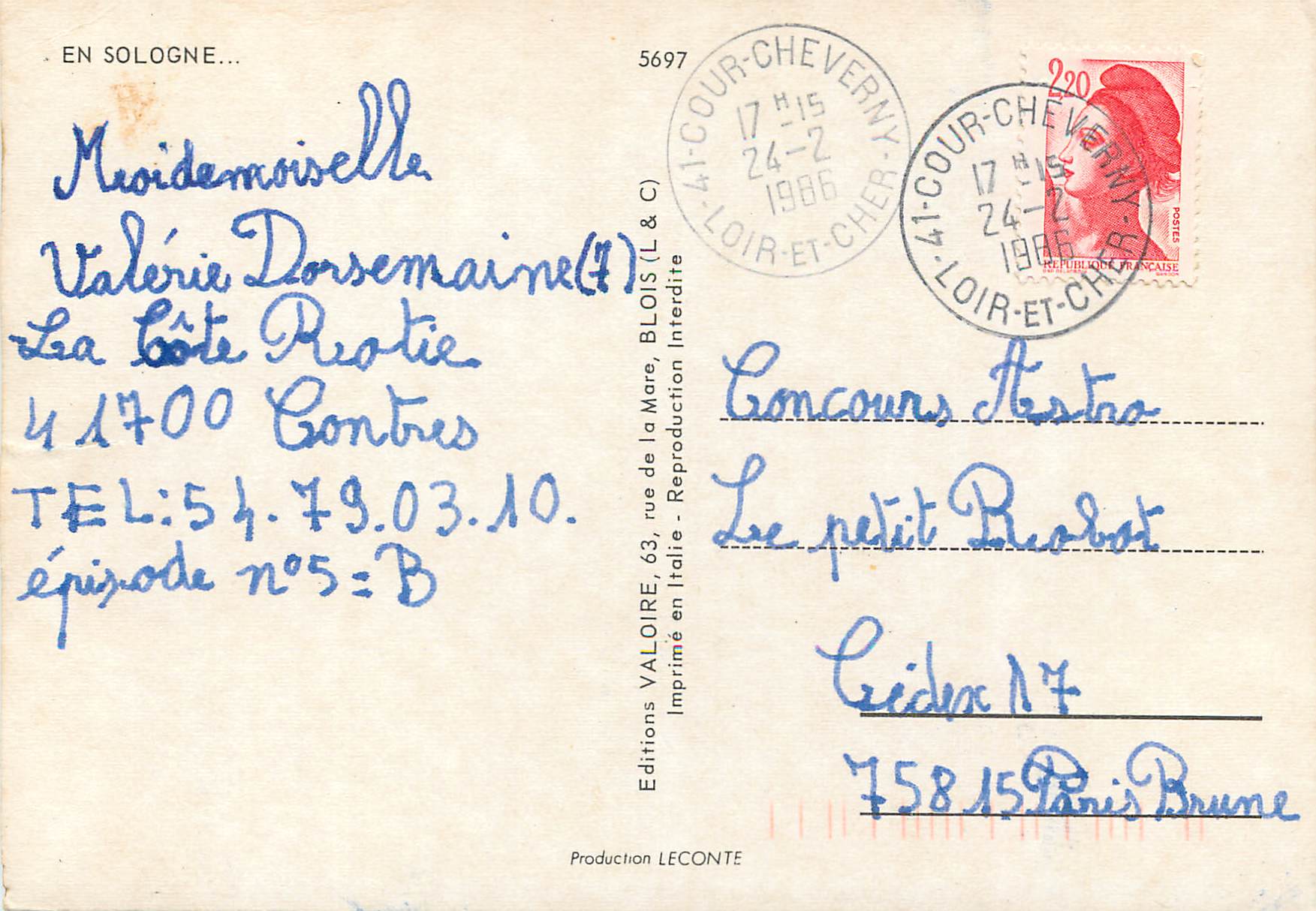 CPM La Sologne — Rückseite