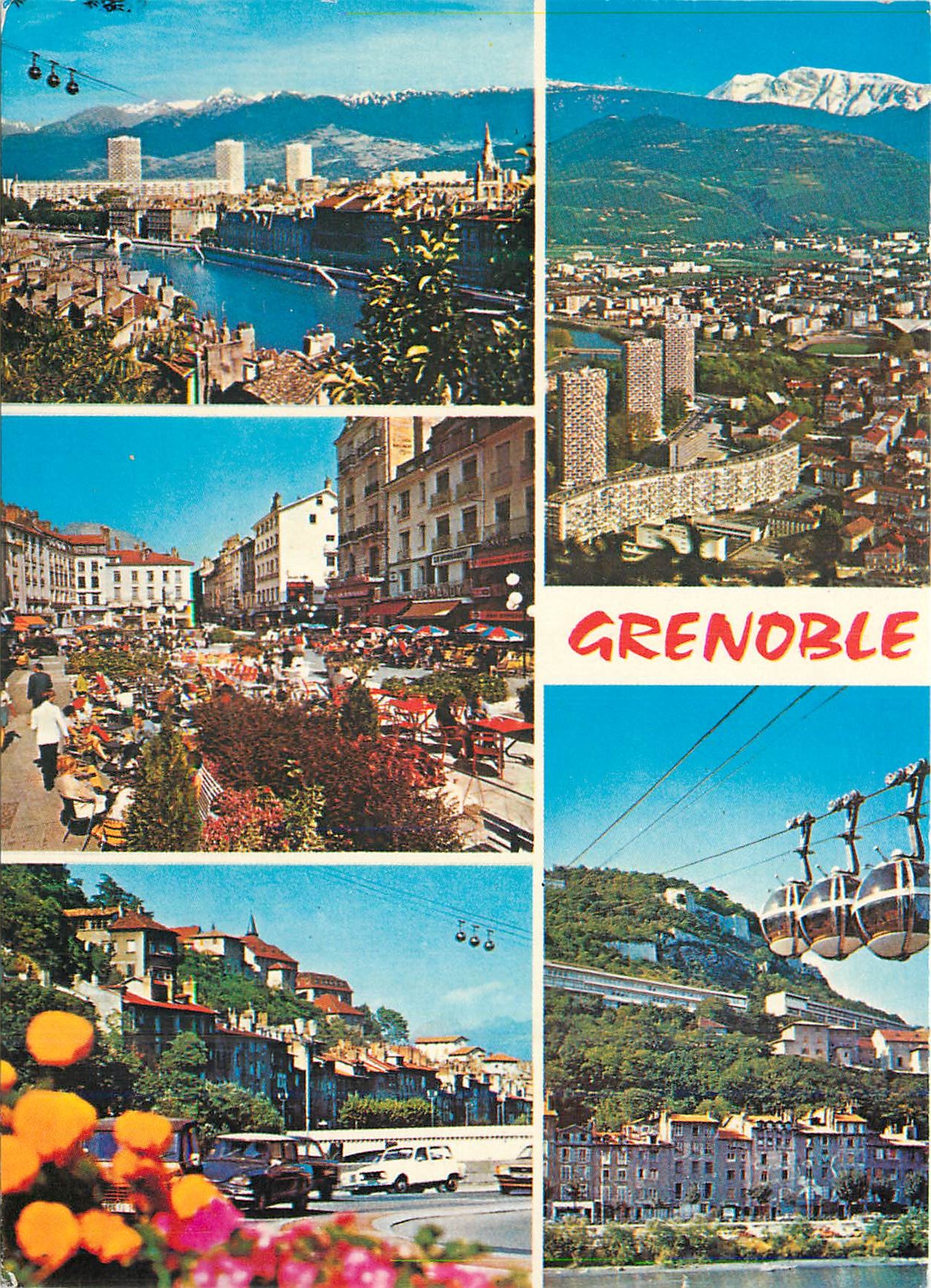 Grenoble — general view and cable car — Éditions Place Grenette