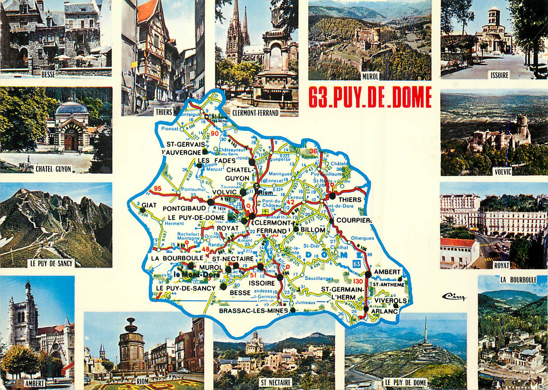 CPM Puy-de-Dome Besse Thiers Clermont Ferrand Issoire Volvic Royat St Nectaire