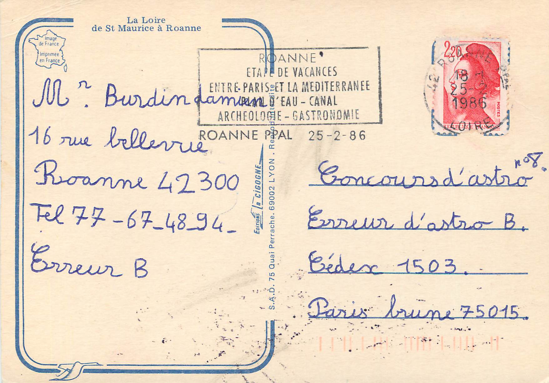 CPM La Loire de St Maurice a Roanne — Back