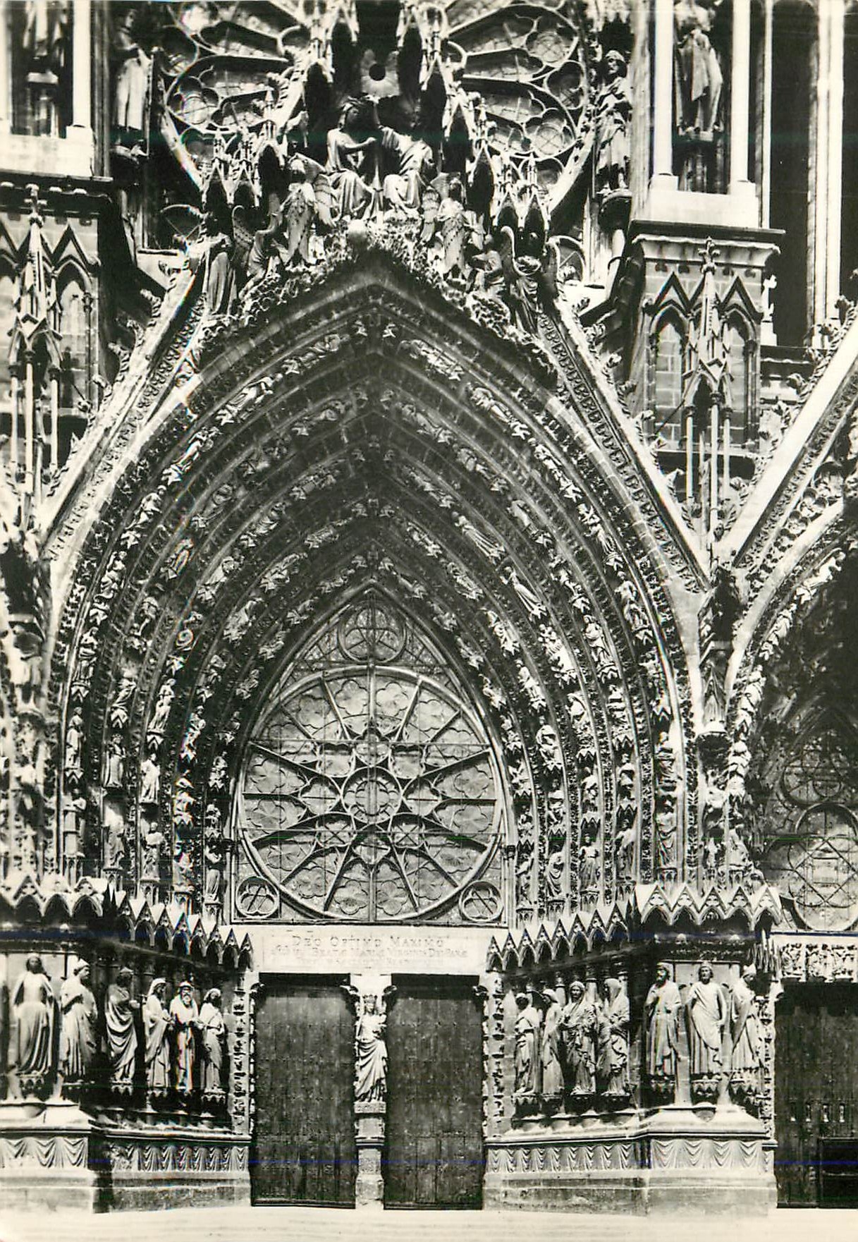 Reims - Cathédrale Notre-Dame (XIIIe s.) - Façade occidentale - Portrait central