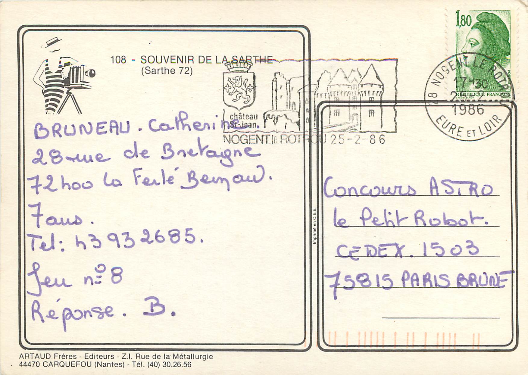 CPM La Sarthe — Rückseite