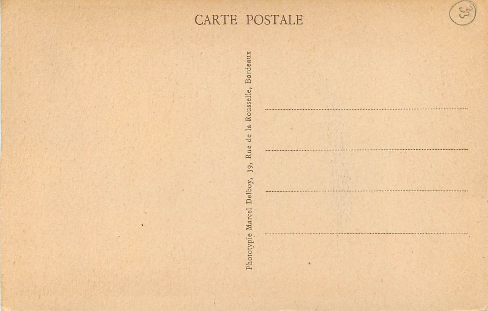 CPA Bordeaux Tour Pey Berland — Verso