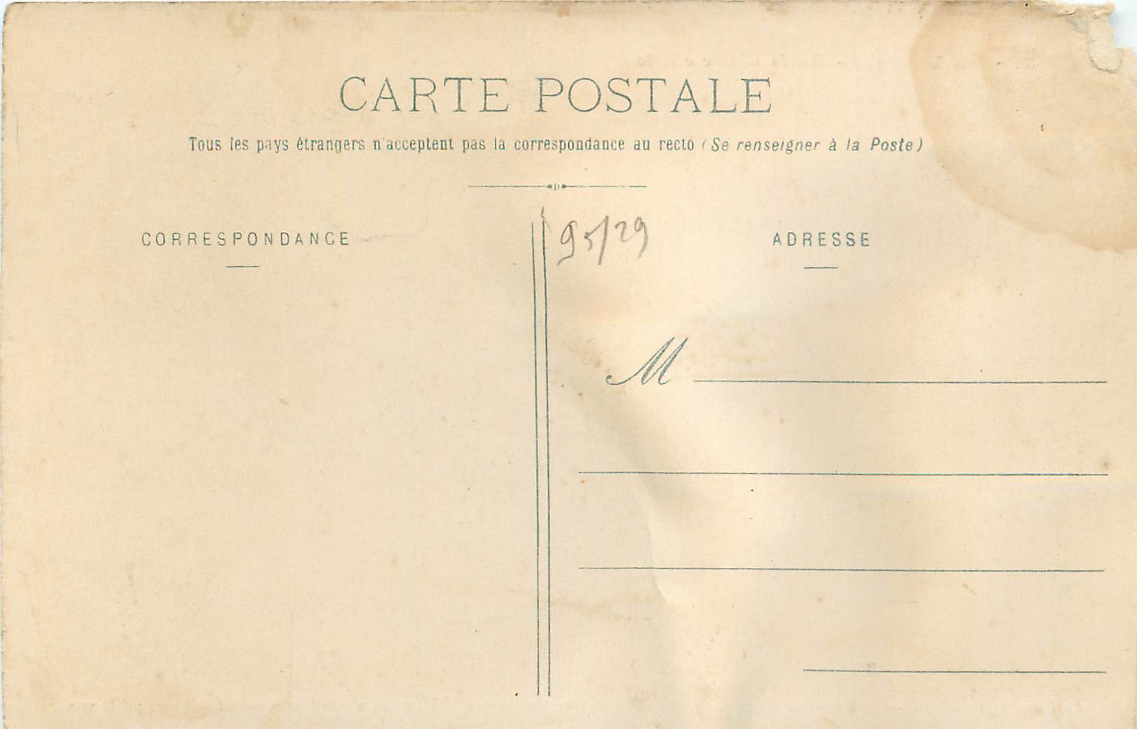 CPA Au Village Suite d'une chute Ane Donkey — Rückseite