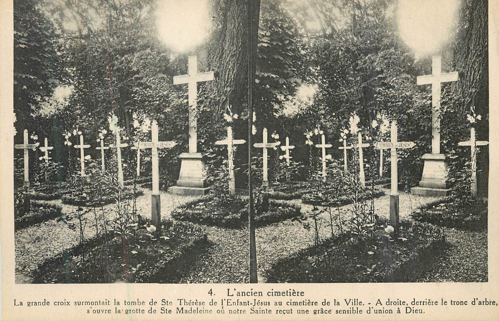 CPA L'ancien cimetiere La grande croix surmontait la tombe de Ste Therese de l'Enfant Jesus au cimetiere de la ville
