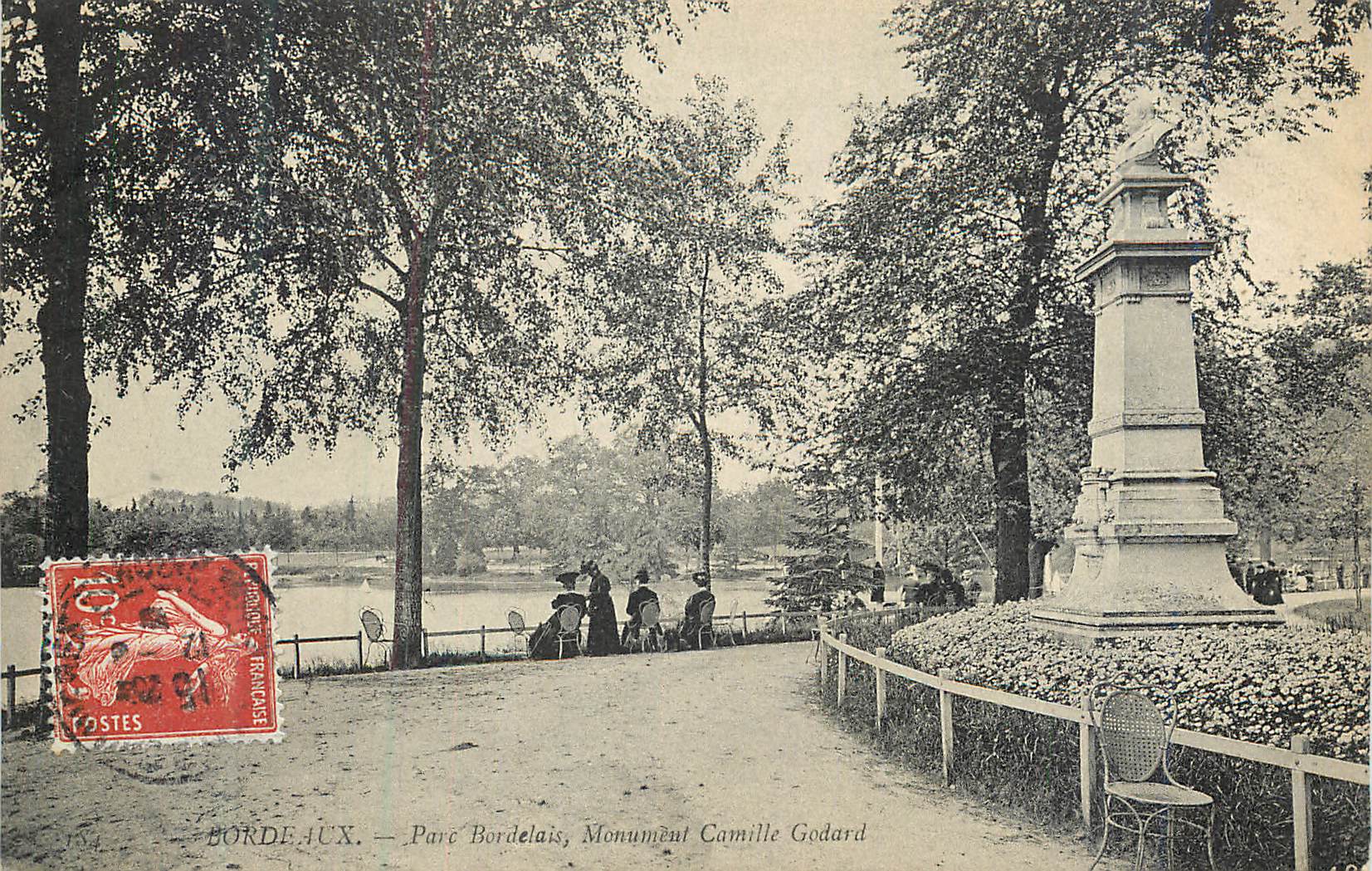 CPA Bordeaux Parc Bordelais Monument Camille Godard