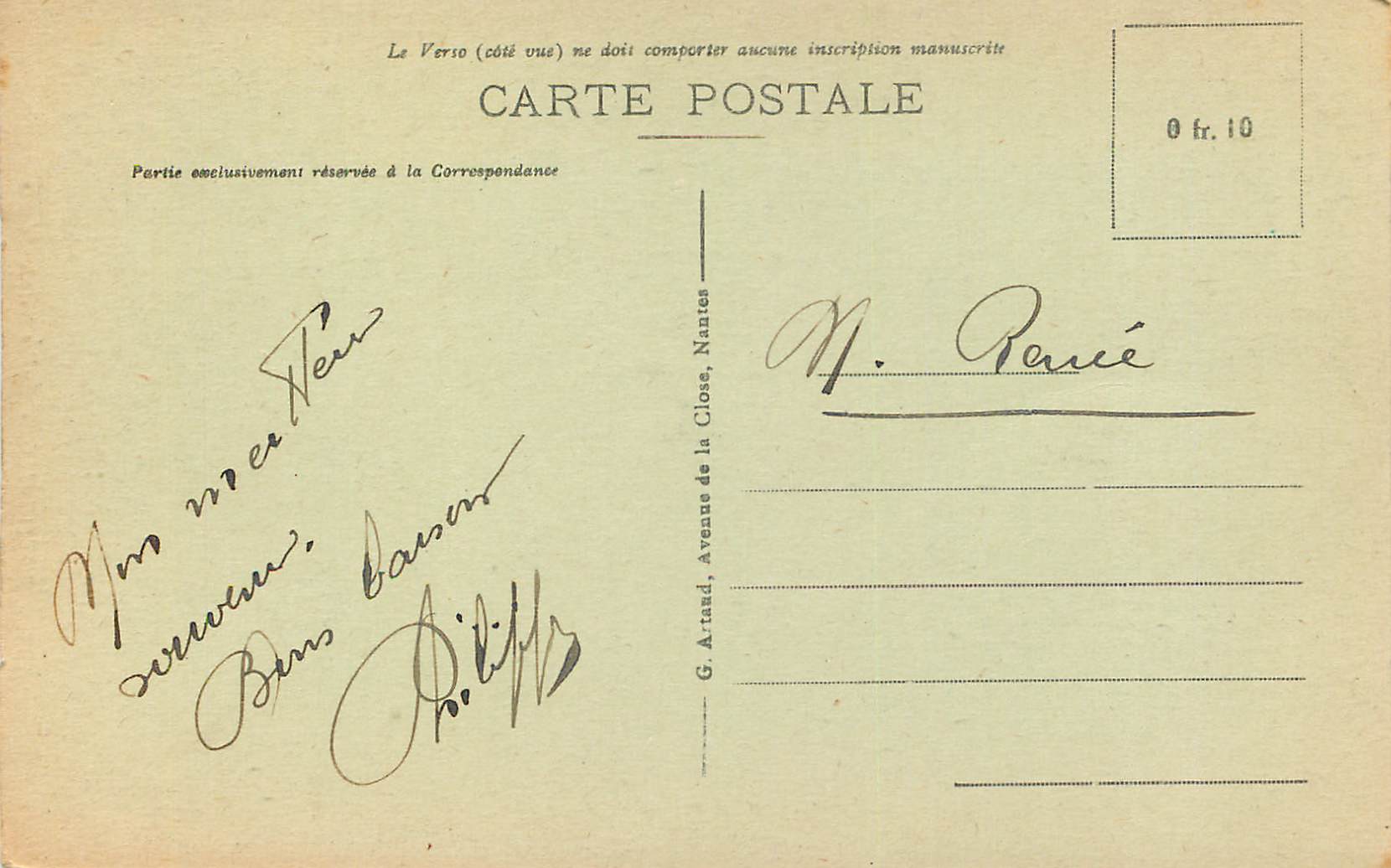 CPA Bordeaux Eglise Sainte-Marie — Verso