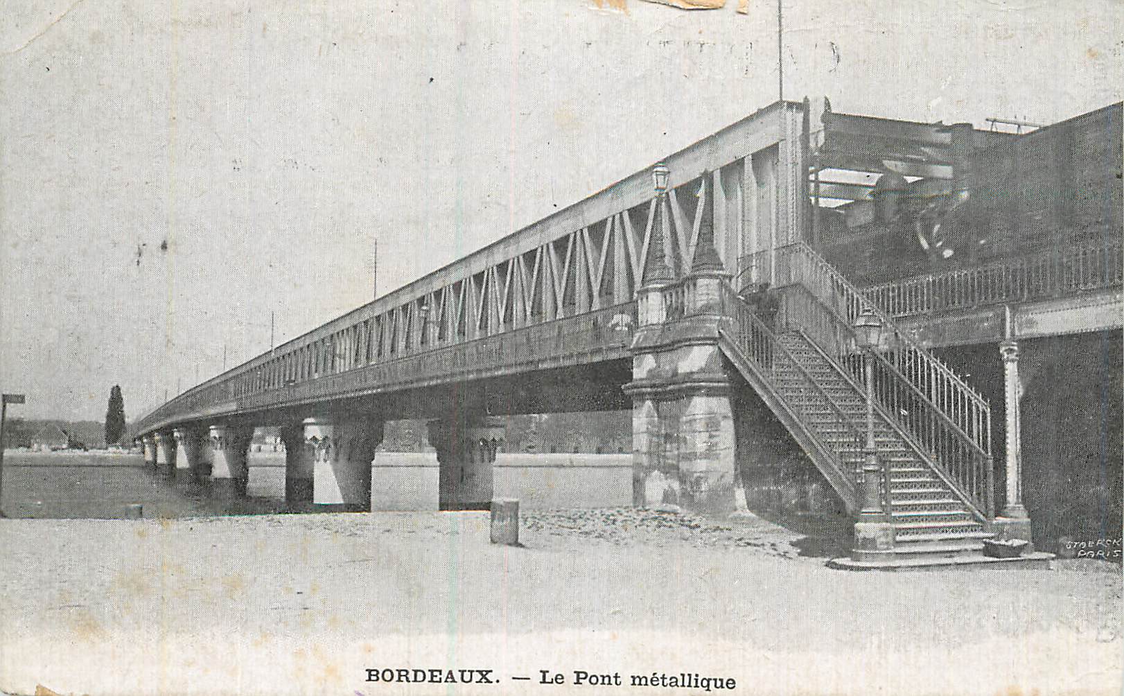 CPA Bordeaux Le Pont metallique Train