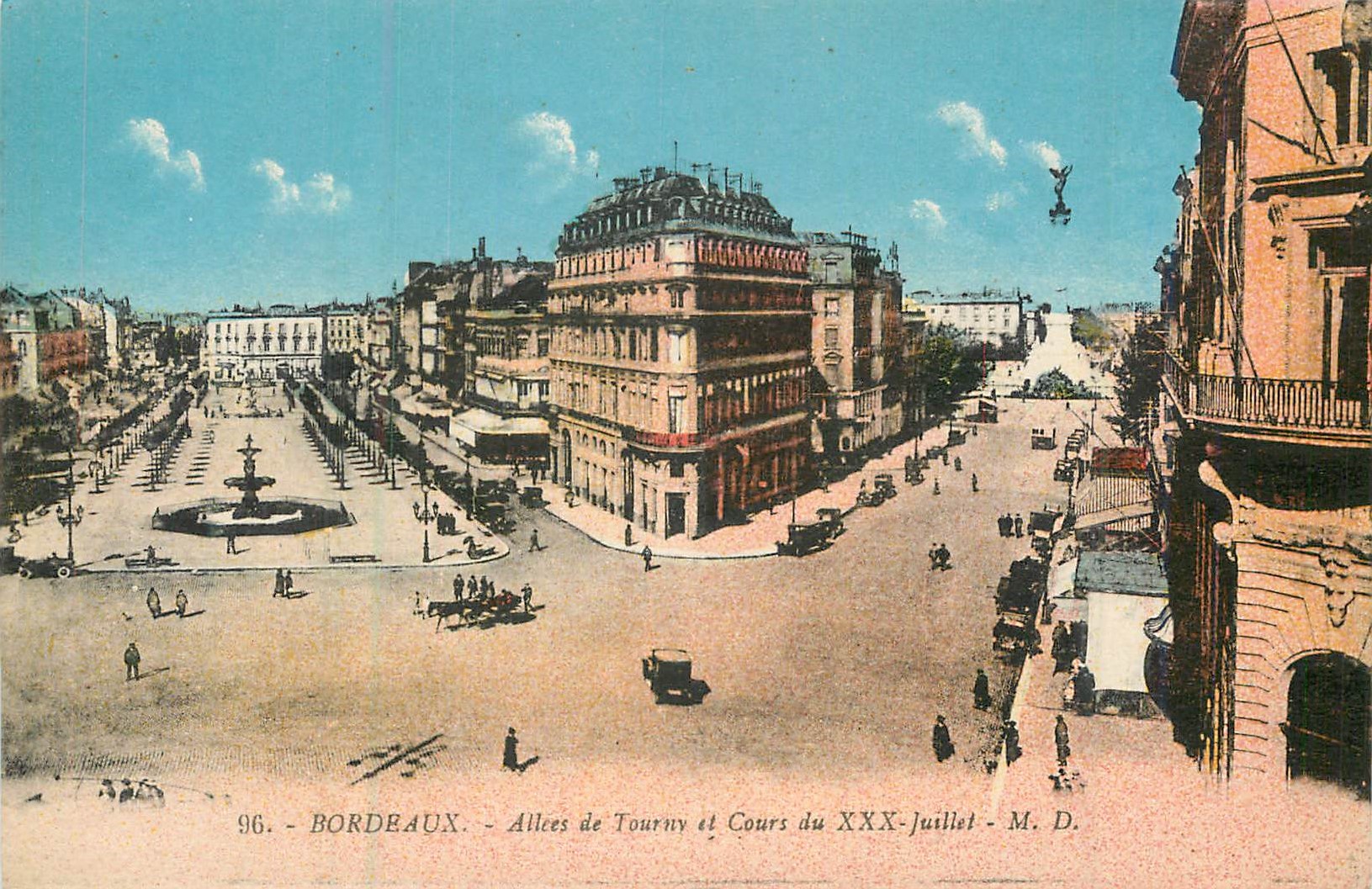 CPA Bordeaux Allees de Touray et Cours du XXX Juillet