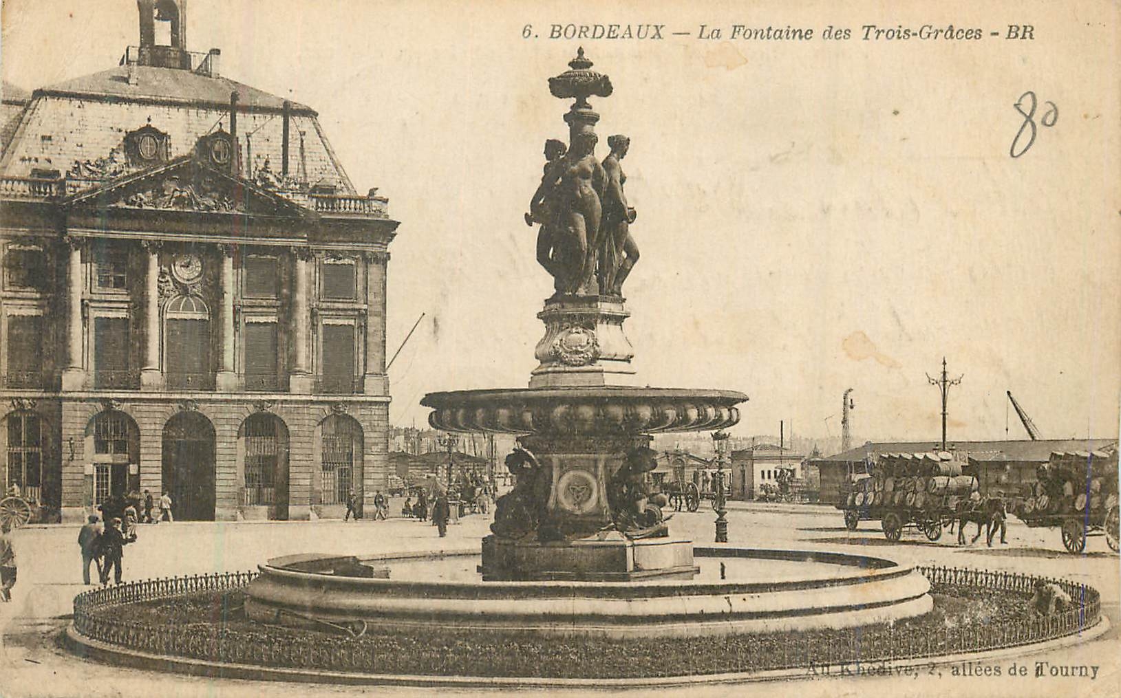 CPA Bordeaux La Fontaine des Trois Graces
