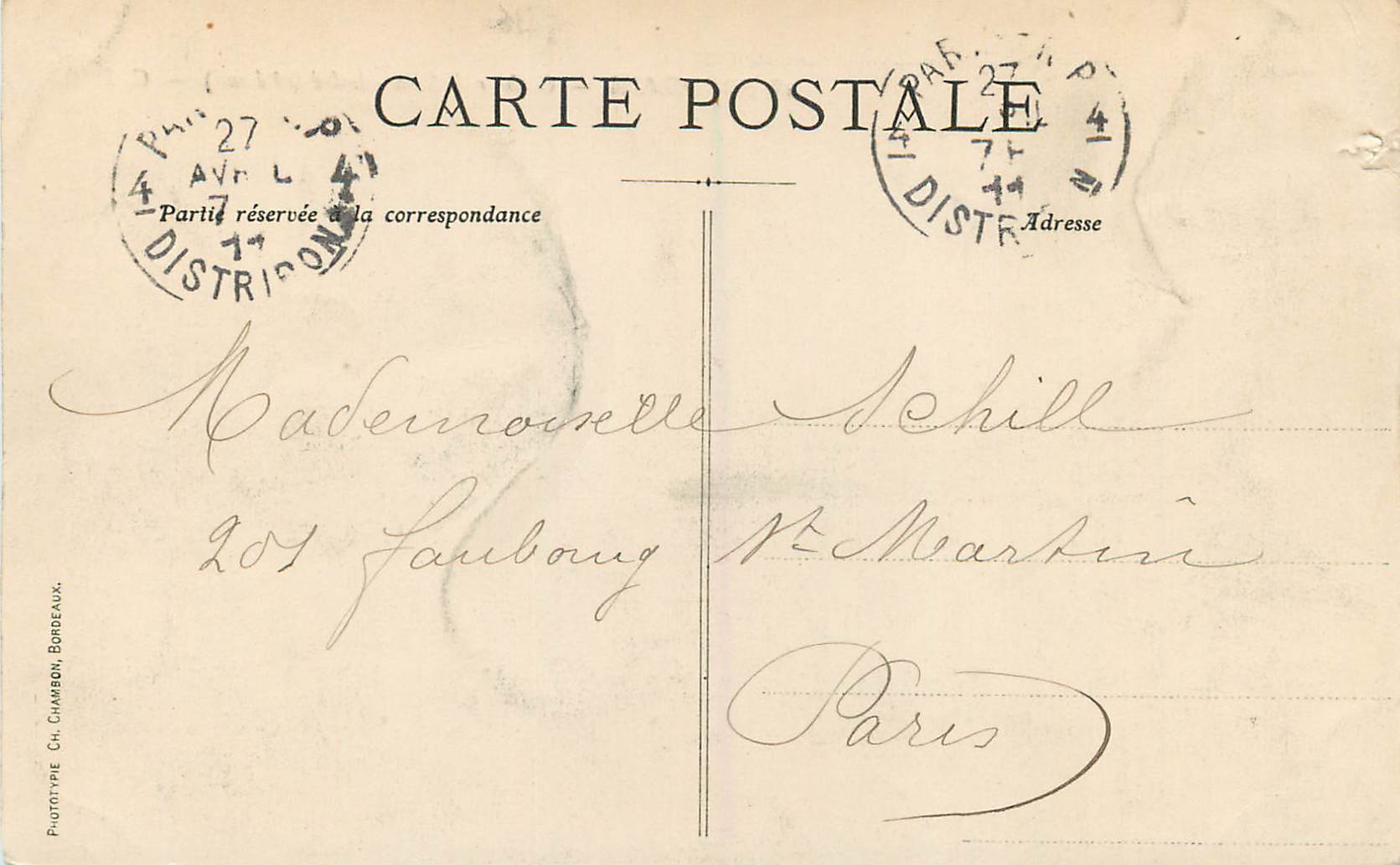 CPA Bordeaux Cathedrale Saint-Andre (cote sud) — Verso