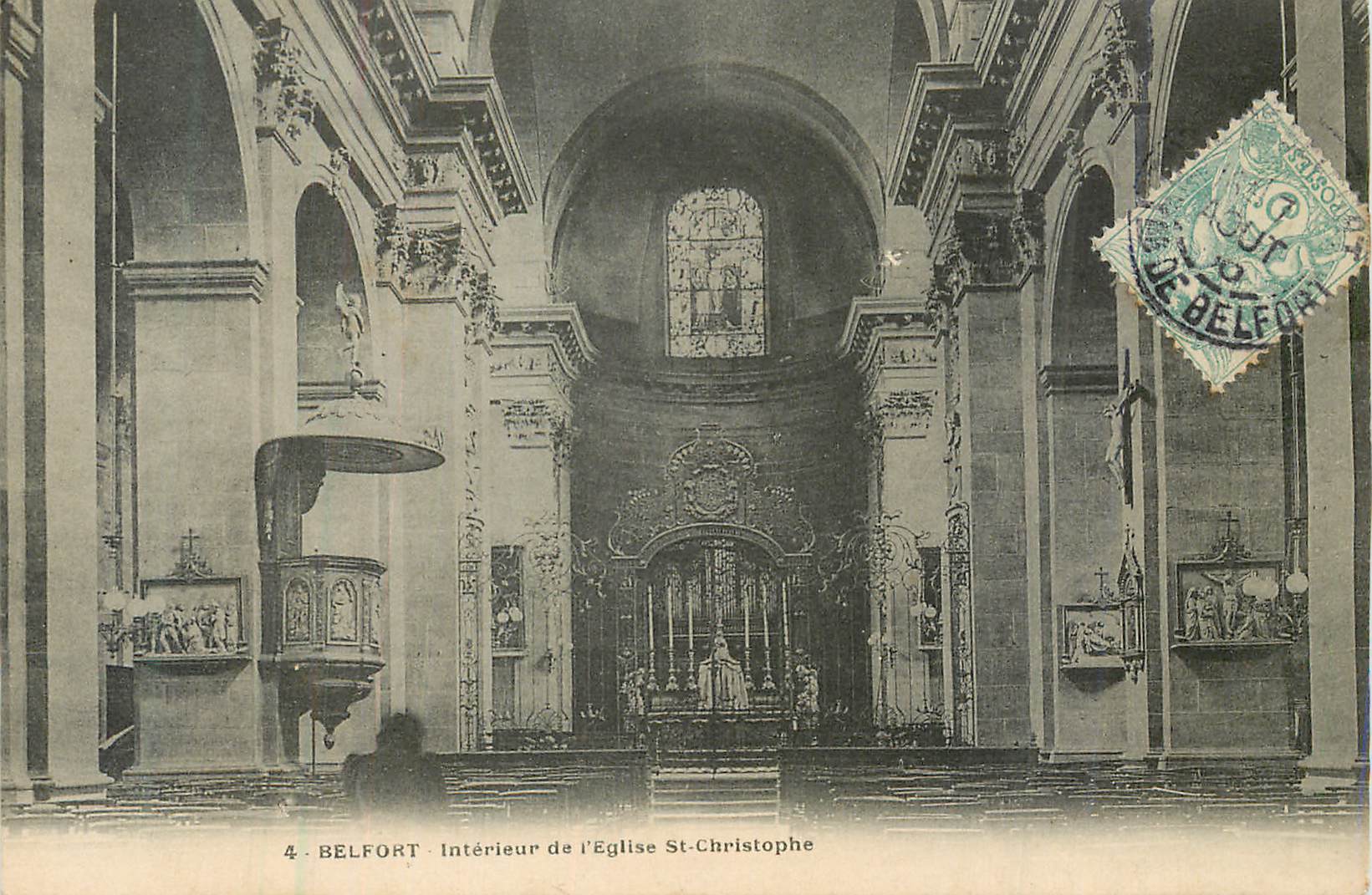 CPA Belfort Interieur de l'Eglise St Christophe