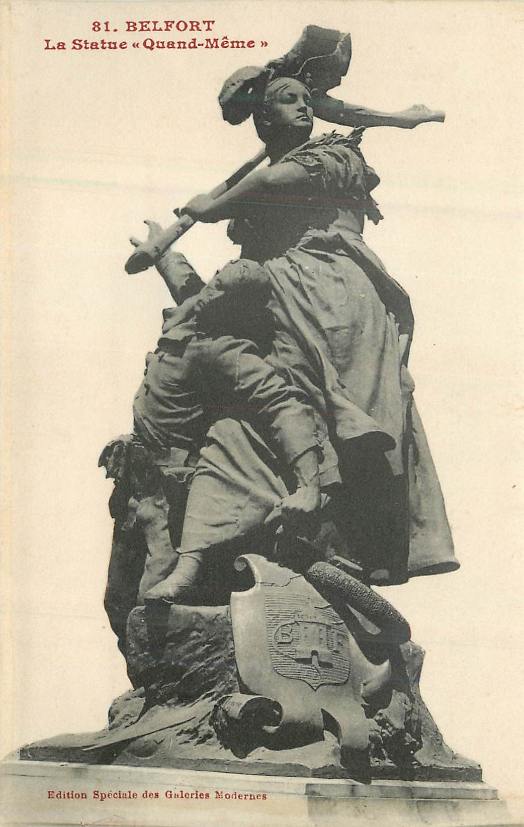 CPA Belfort La Statue Quand-Meme