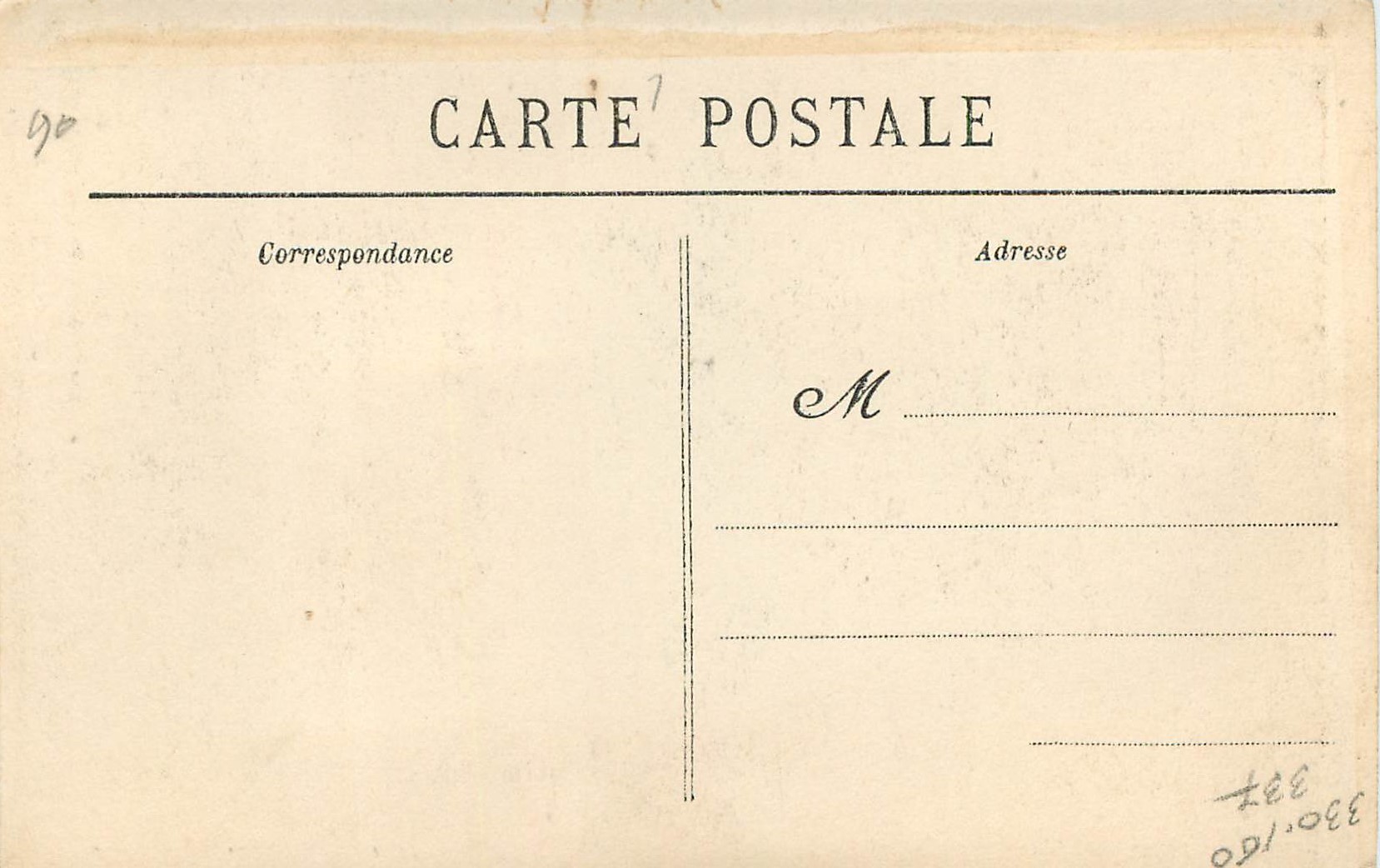 CPA Belfort La Statue Quand-Meme — Verso