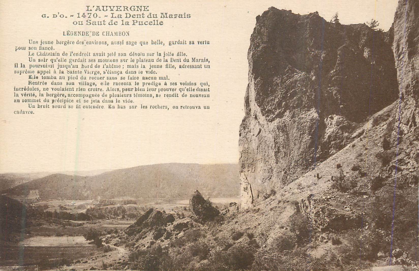 CPA L'Auvergne La Dent du Marais ou Saut de la Pucelle