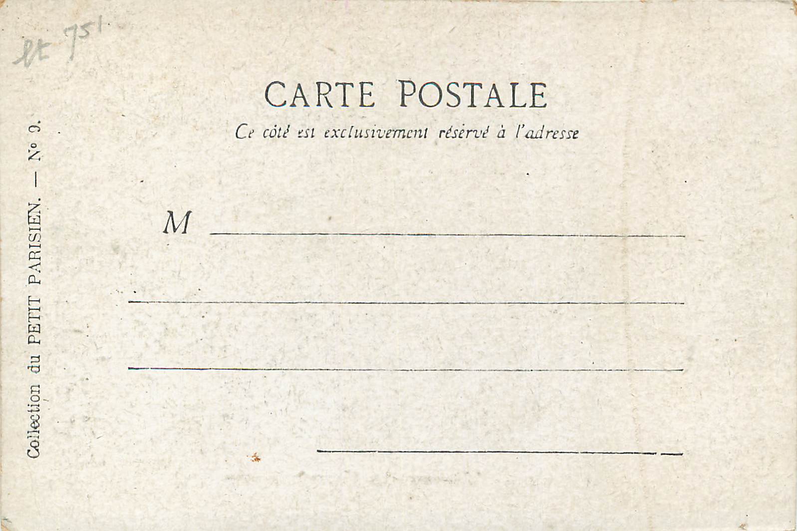 Paris — View of the Avenue des Champs-Élysées — Collection of Le Petit Parisien, No. 9 — Back