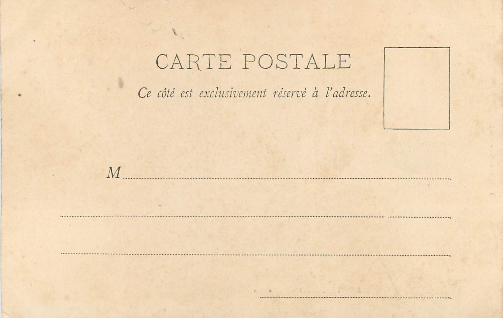 CPA Monte-Carlo Le Casino (carte 1900) — Rückseite