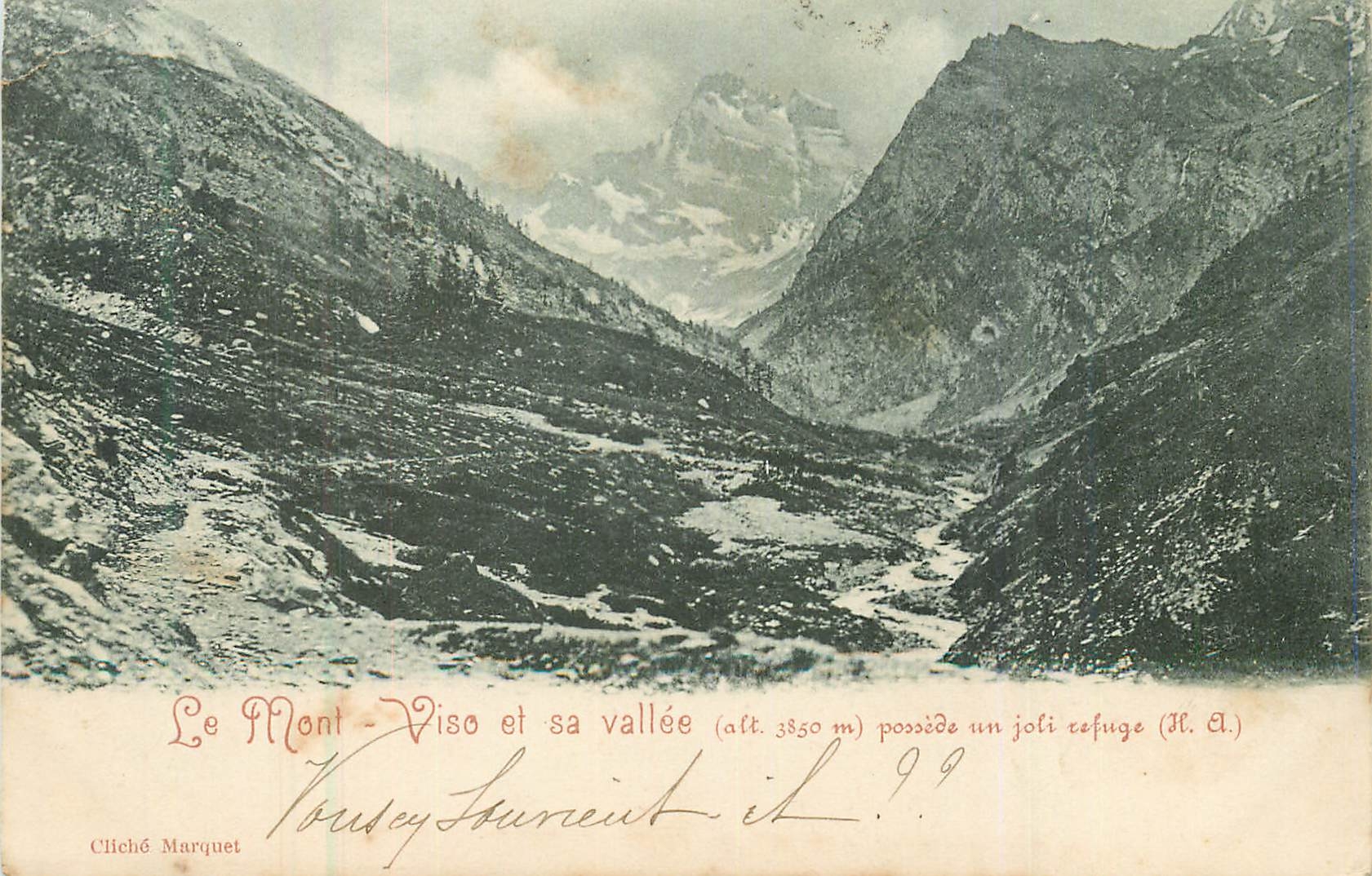 CPA Le Mont Viso et sa vallee (carte 1900)